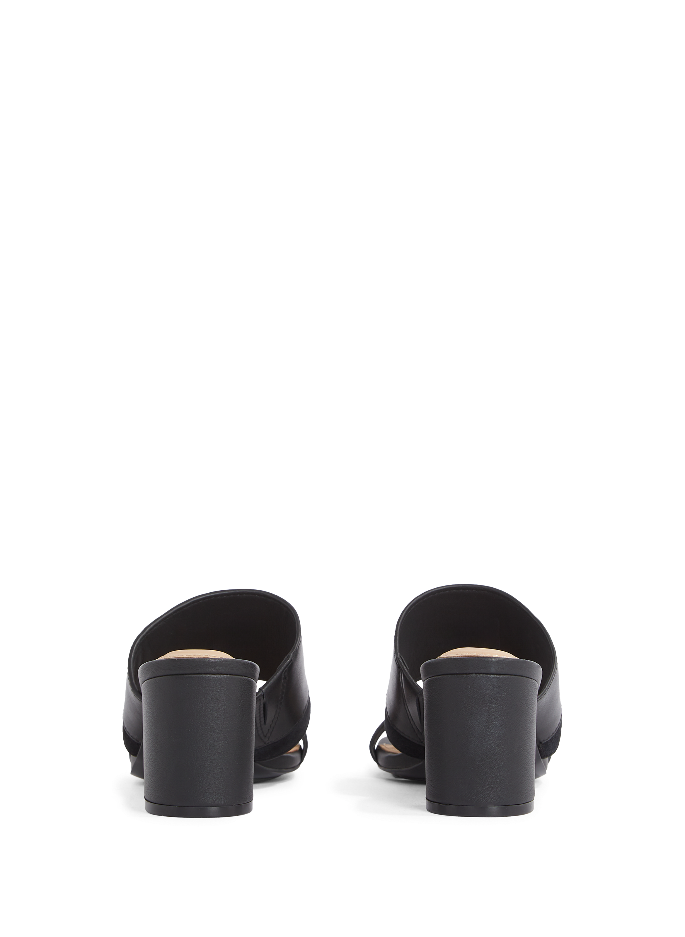 Heeled leather mules TOMMY HILFIGER Black