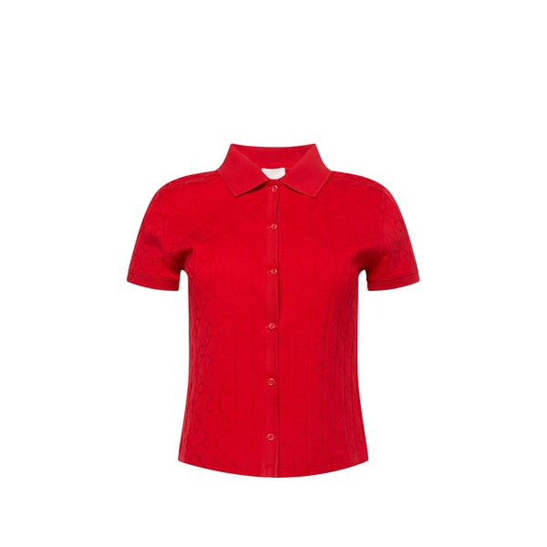 Calvin Klein Chemise En Jacquard Avec Logo Monogramme In Red