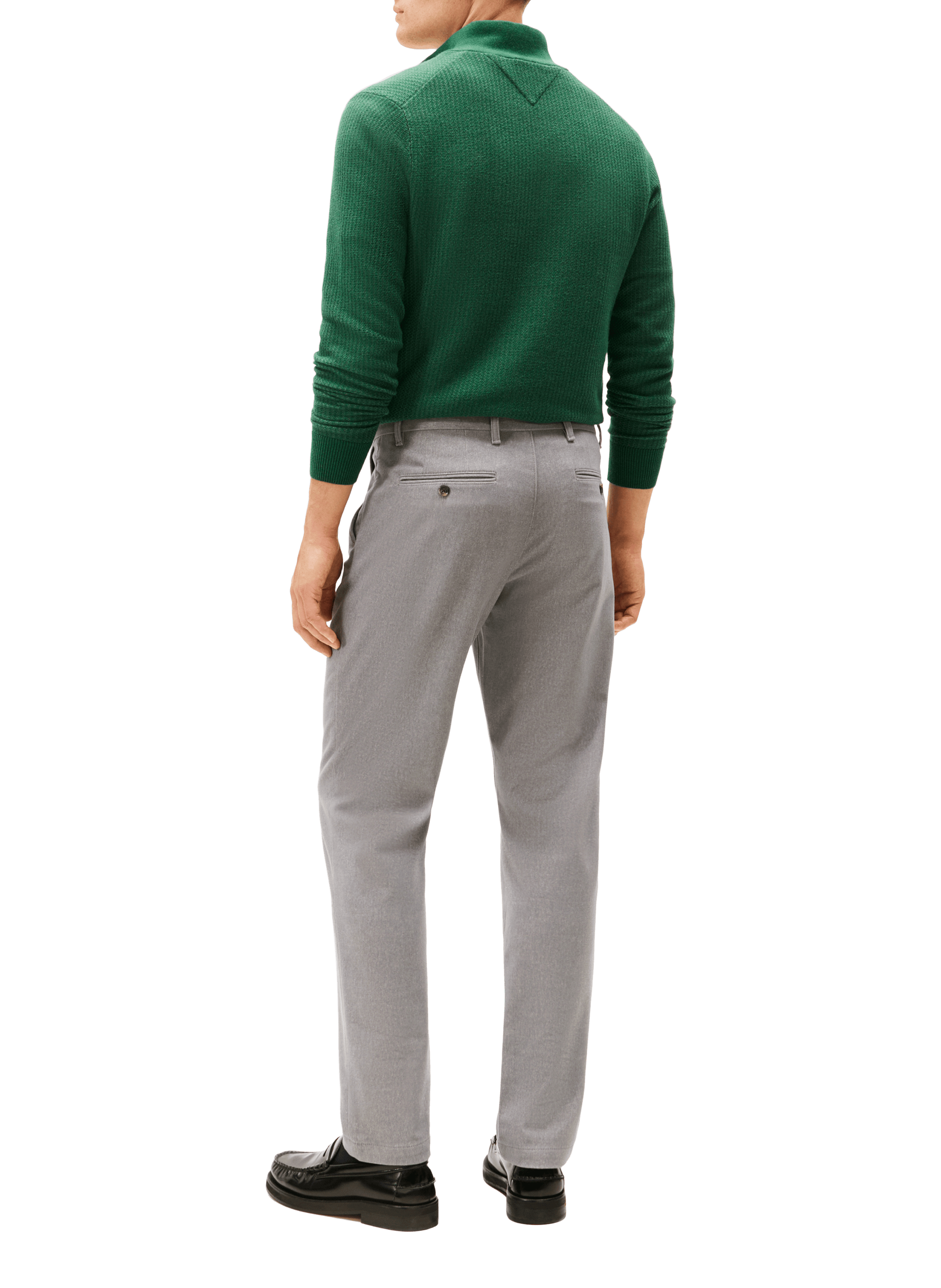 Cotton blend straight trousers TOMMY HILFIGER Grey