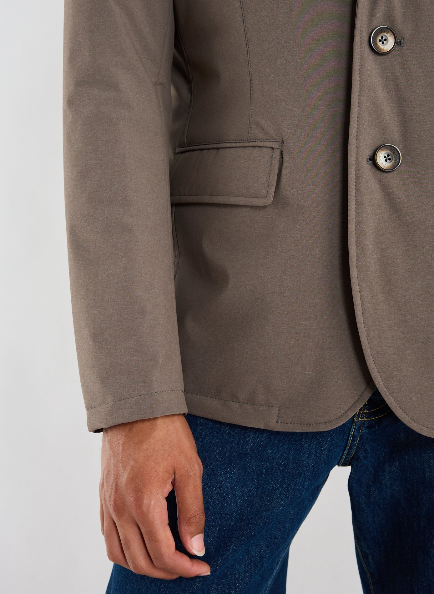 Hooded technical jacket HERNO Brown