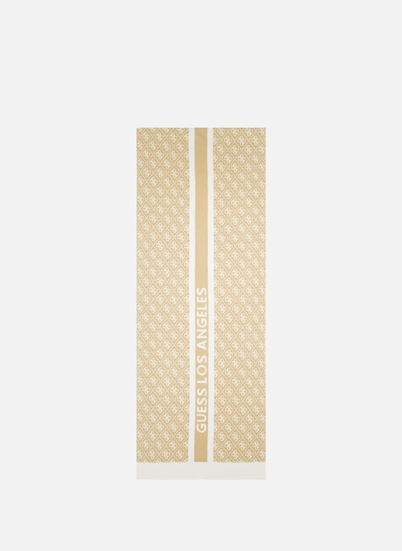 Logo Print Scarf Beige by GUESS GUESS Logo Print Scarf Beige