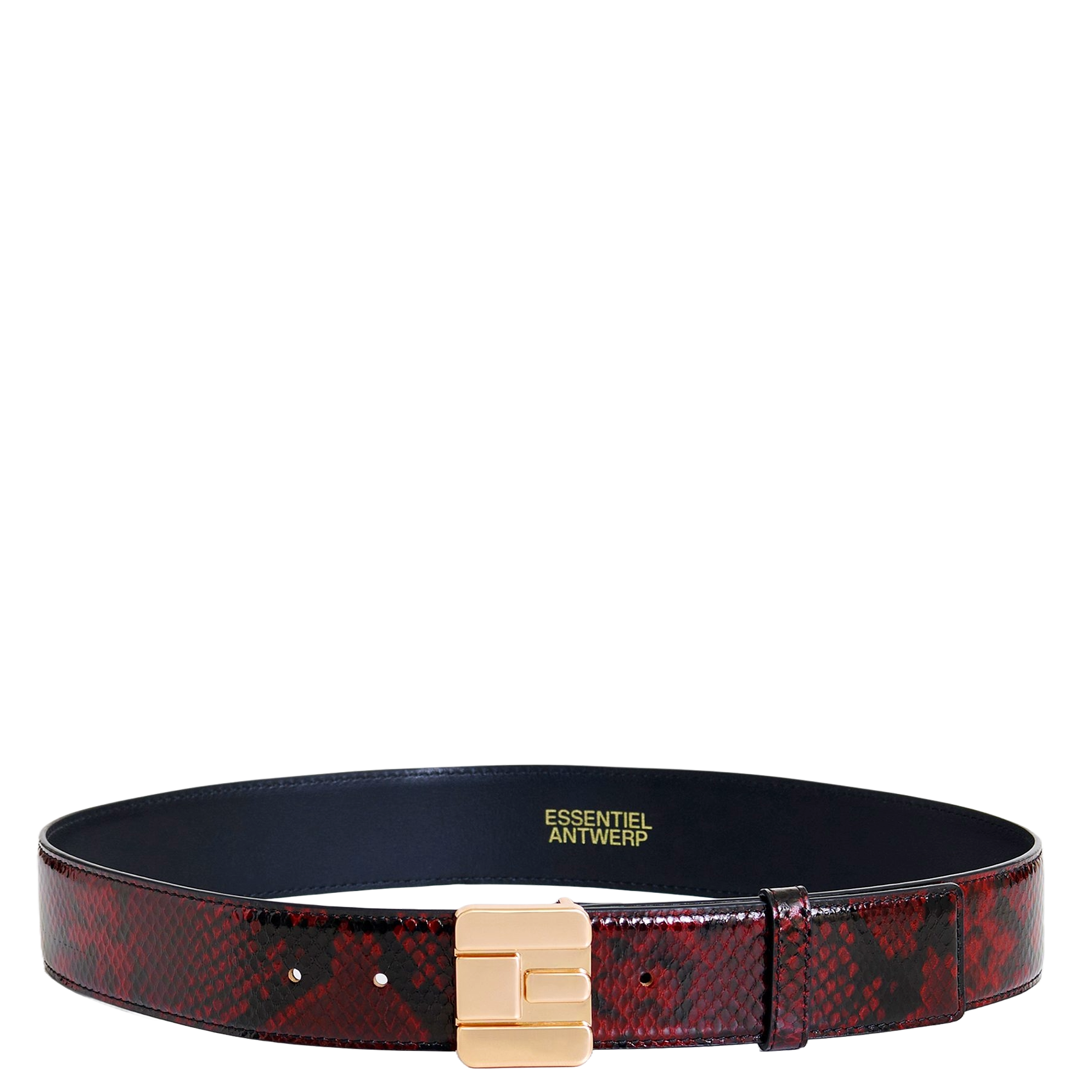 Ceinture en cuir imprimé isnake ESSENTIEL ANTWERP Rouge