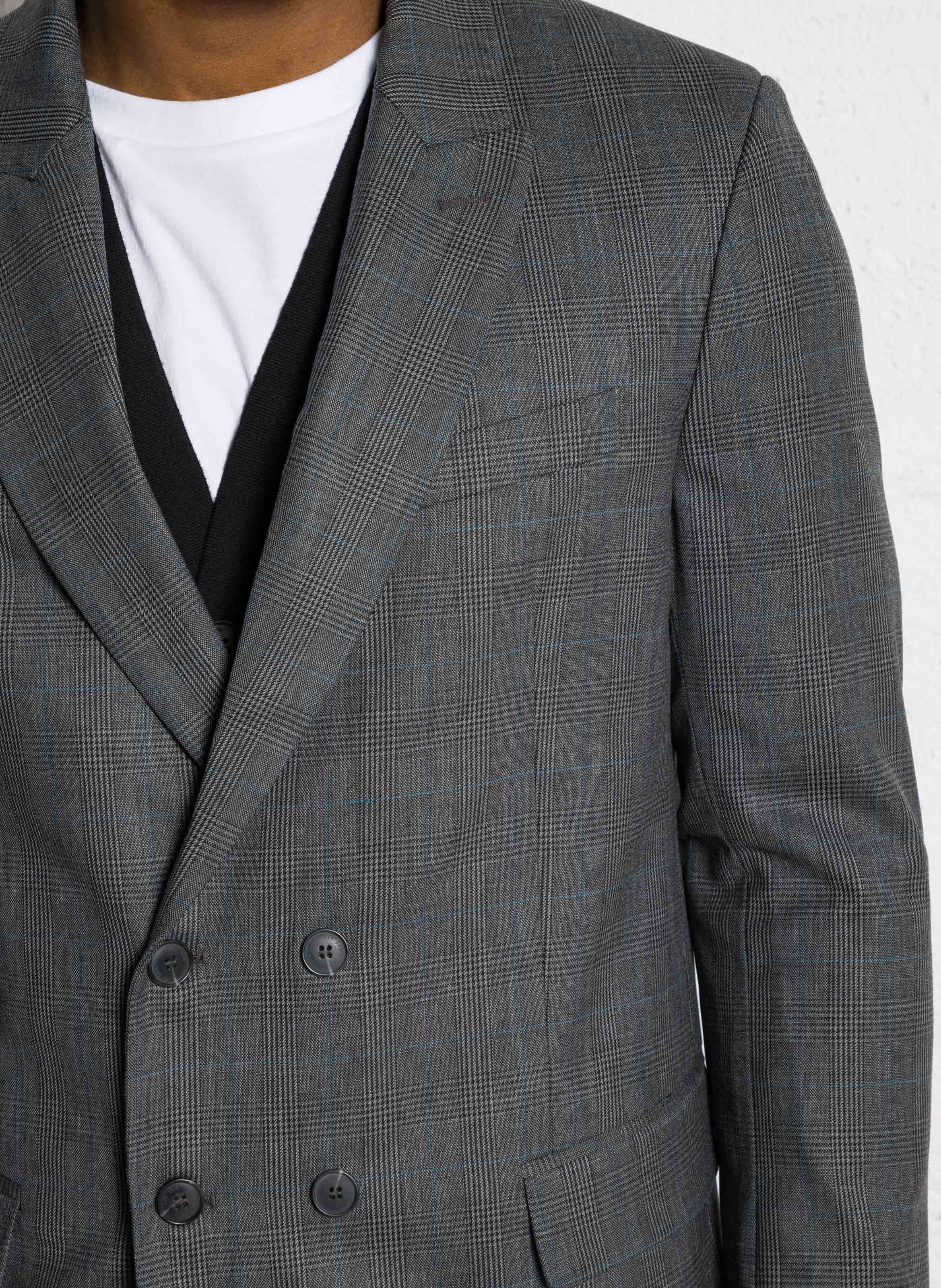 Veste de costume à carreaux IKKS Gris