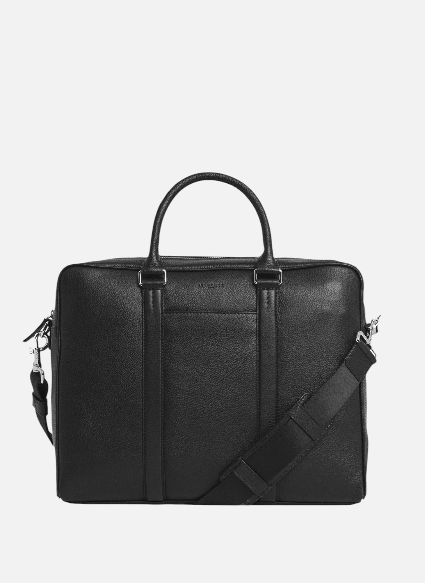 LE TANNEUR Porte documents 15" charles en cuir grainé moyen modèle Noir