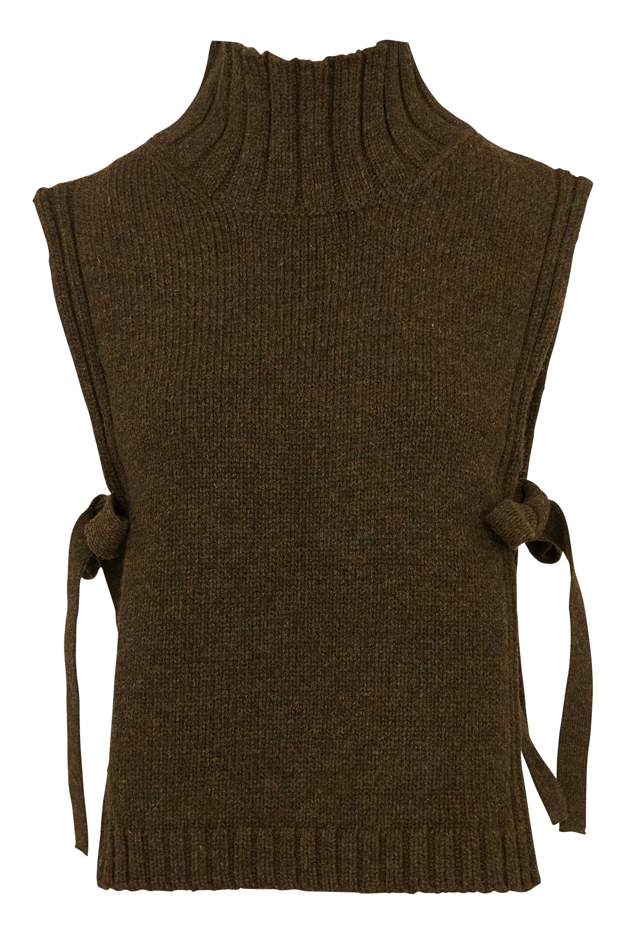 Plastron col montant en laine mélangée or SOEUR Kaki