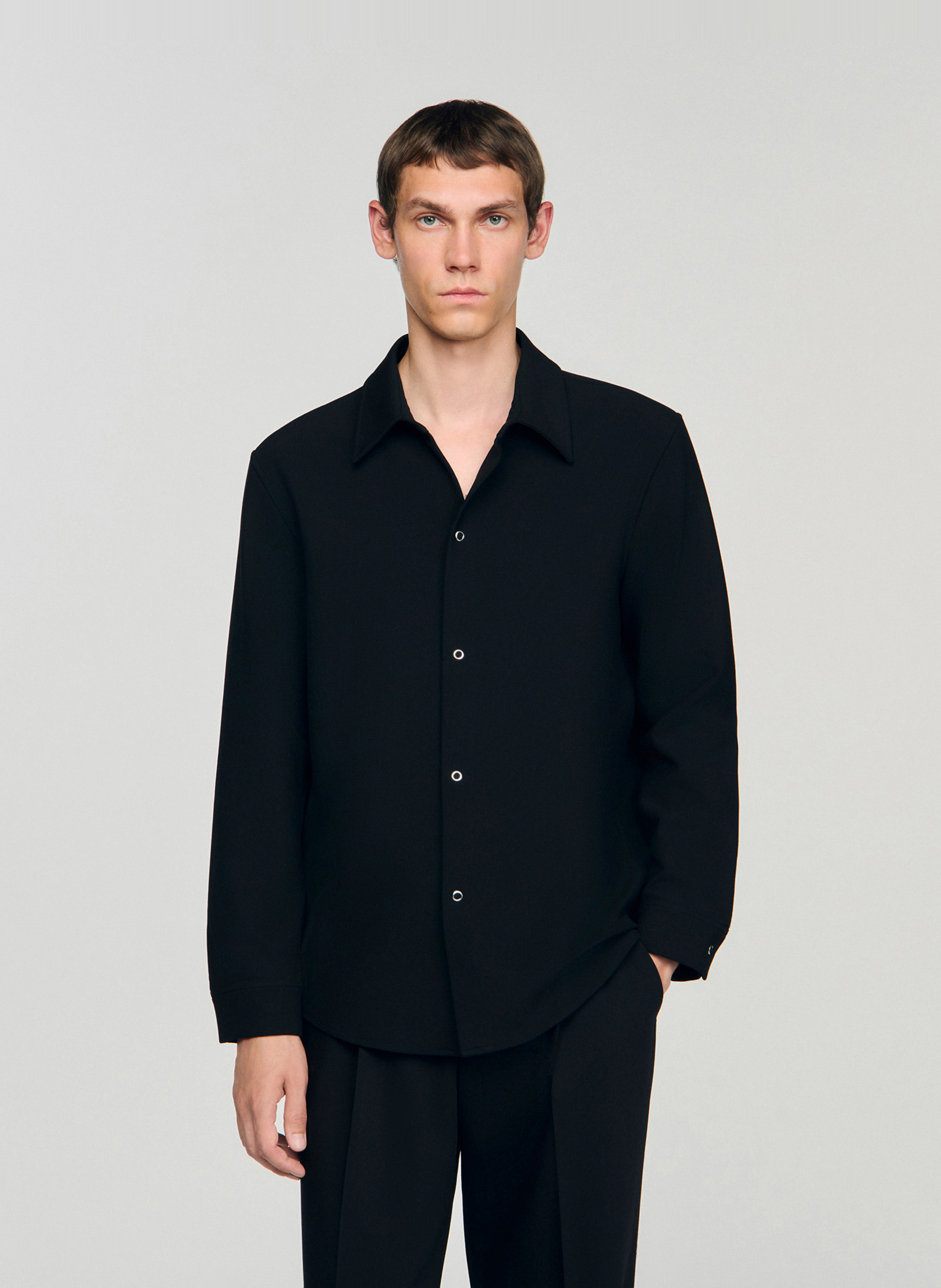 Chemise droite à col classique SANDRO Noir
