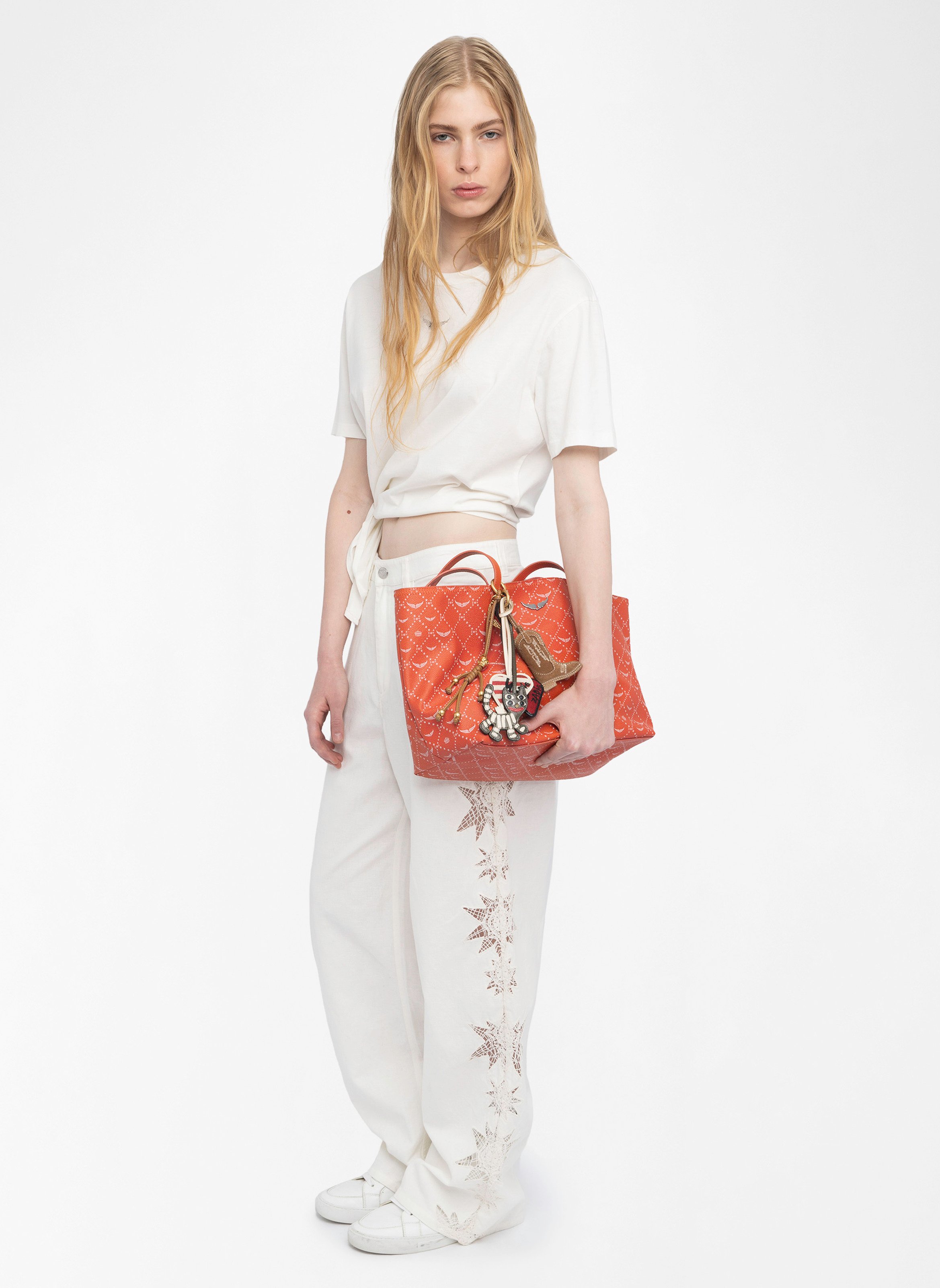 Pantalon large en lin mélangé elfy ZADIG&VOLTAIRE Blanc