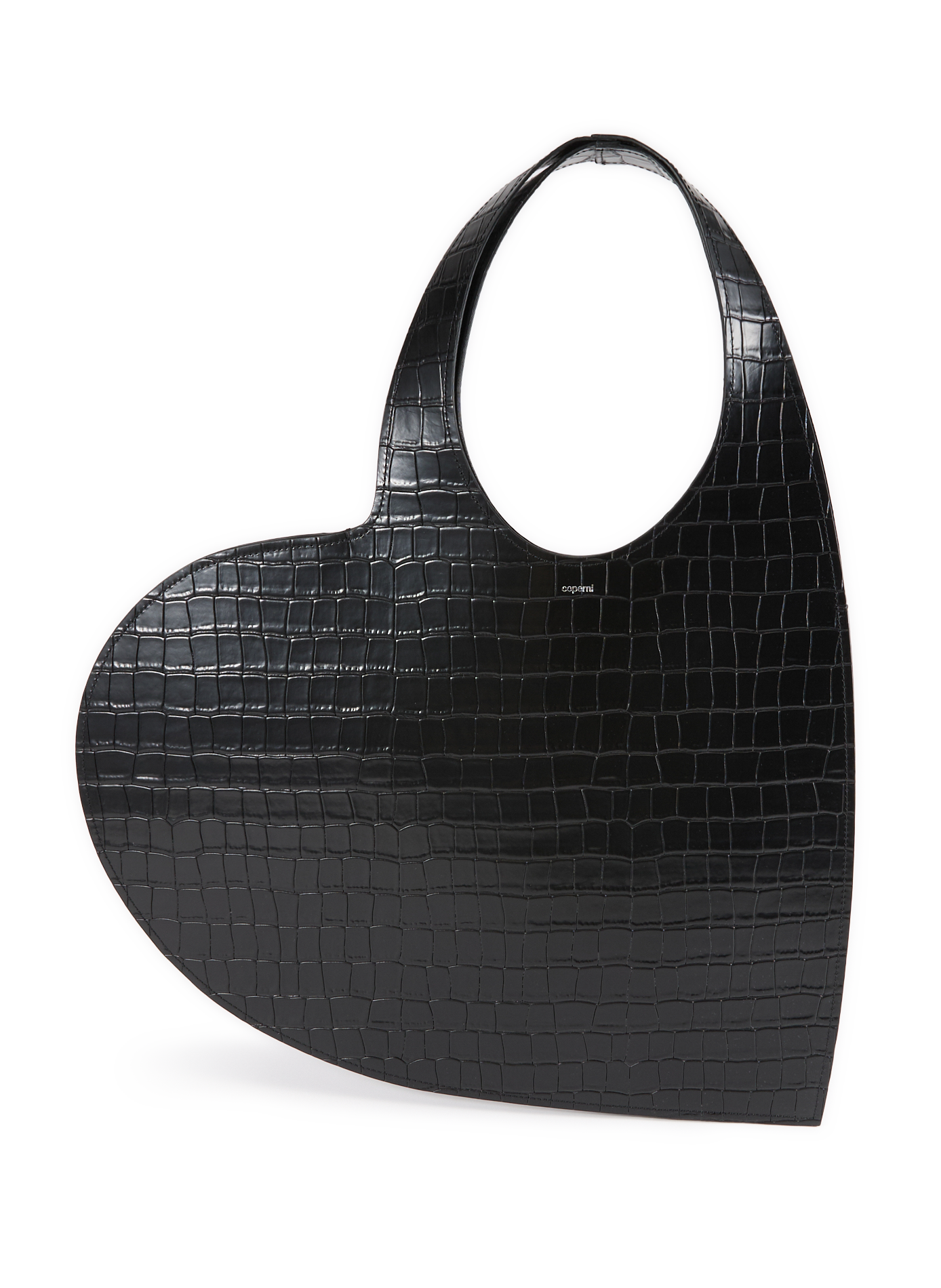 Crocodile leather heart shoulder bag COPERNI Black