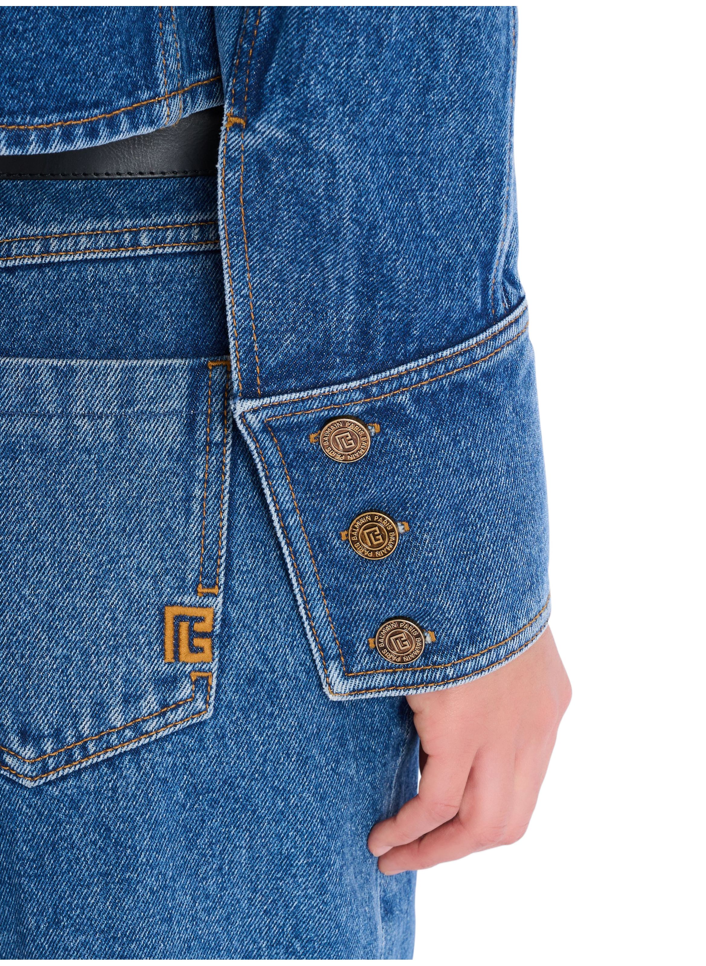 Veste courte en denim BALMAIN Bleu