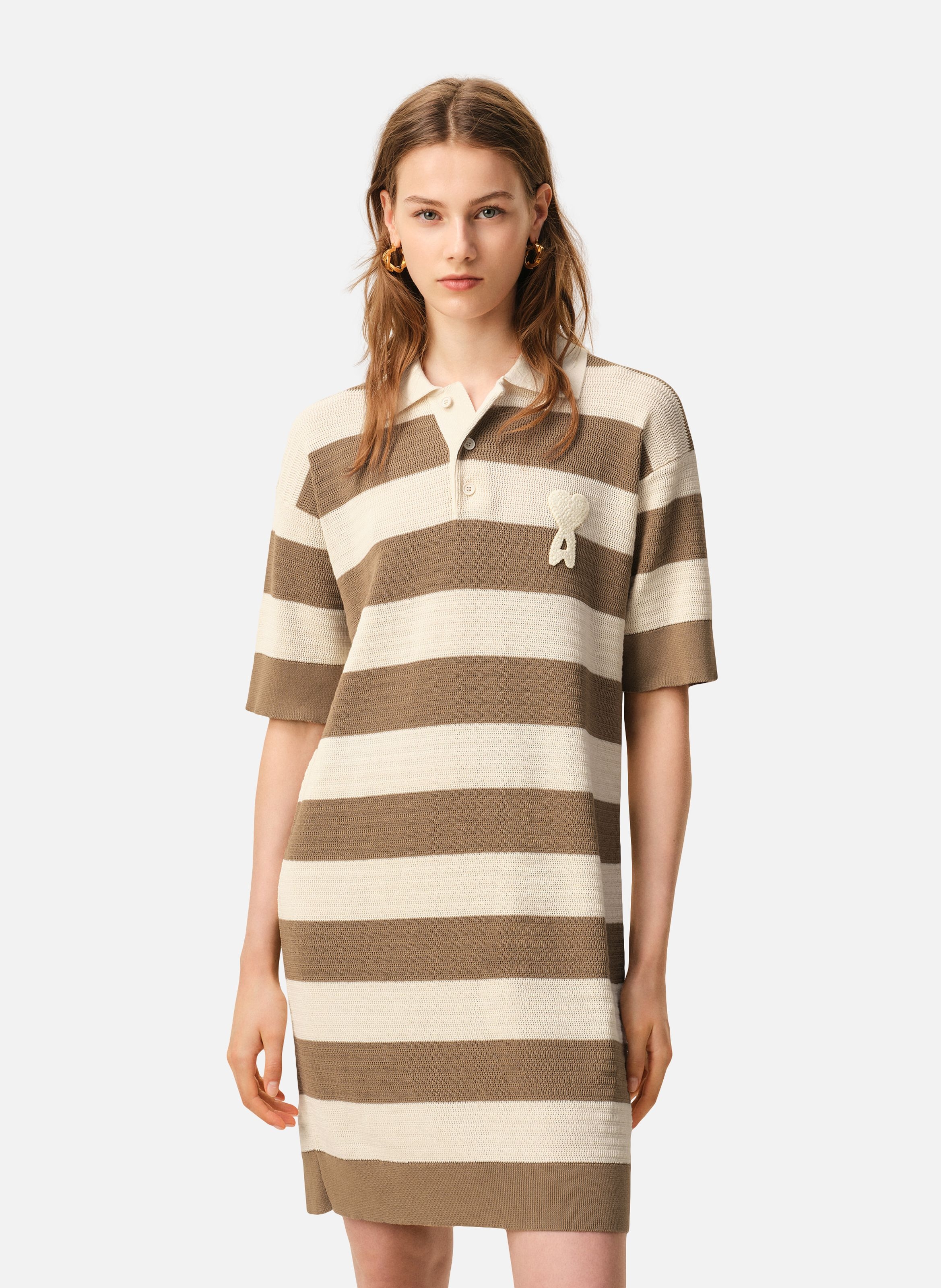 Robe polo ami de coeur en coton AMI PARIS Multicolore