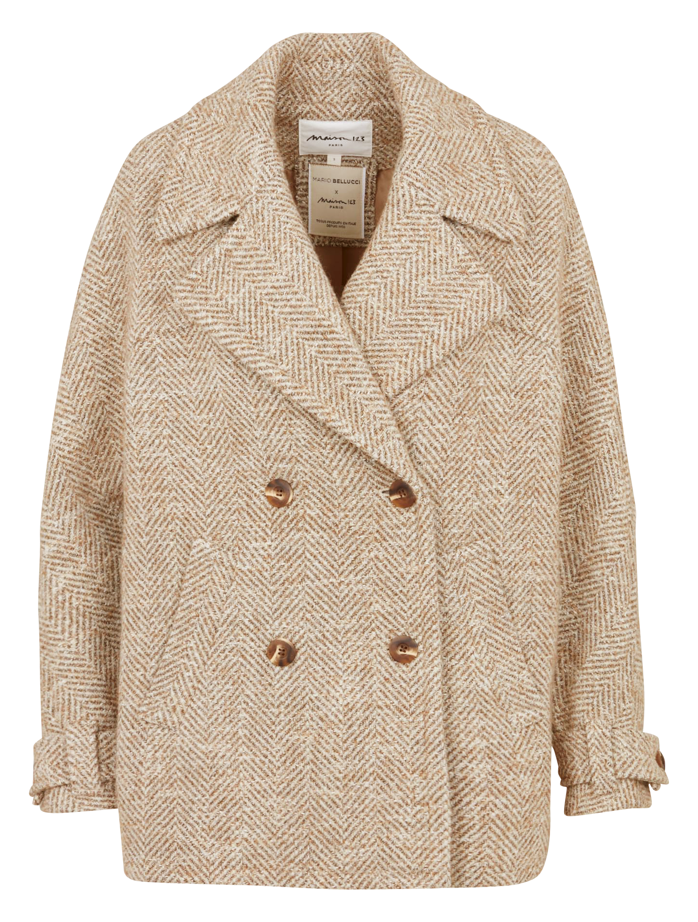 Manteau col tailleur  en laine mélangée dean MAISON 123 Beige