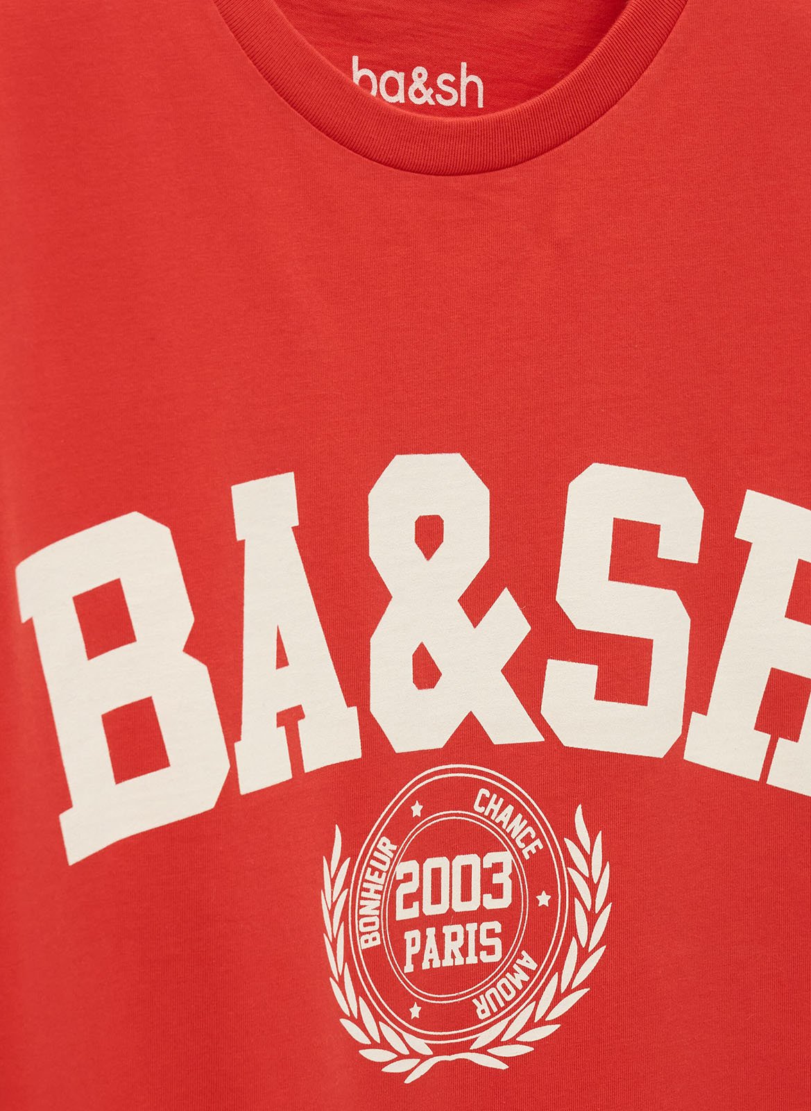 Tee-shirt droit sérigraphié en coton ioni BA&SH Rouge