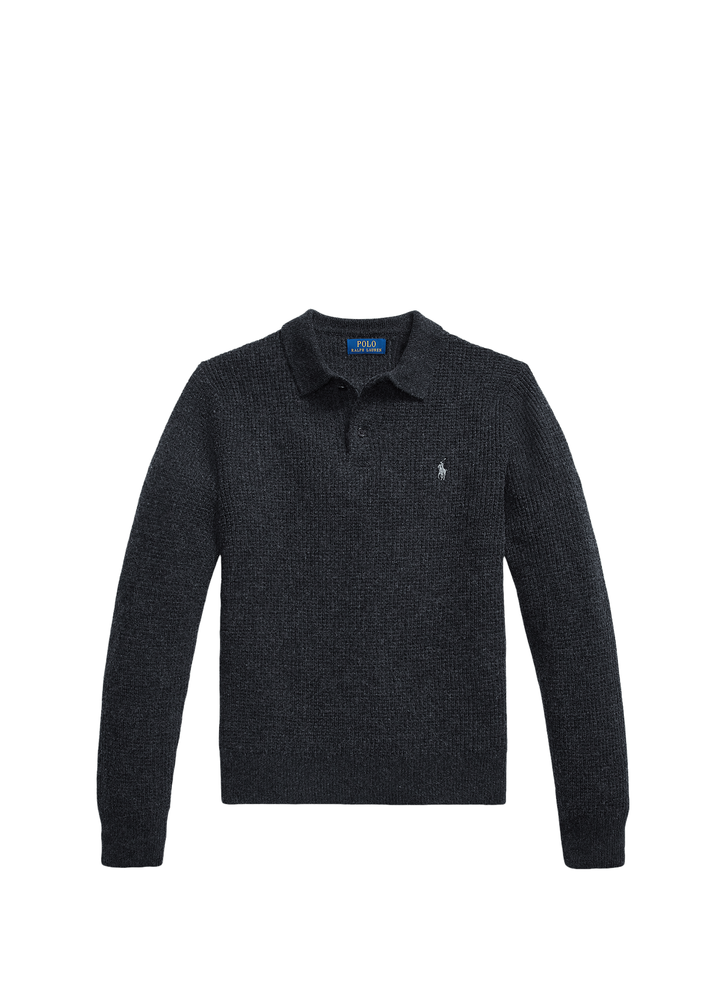 Ribbed wool and cotton polo neck sweater POLO RALPH LAUREN Grey