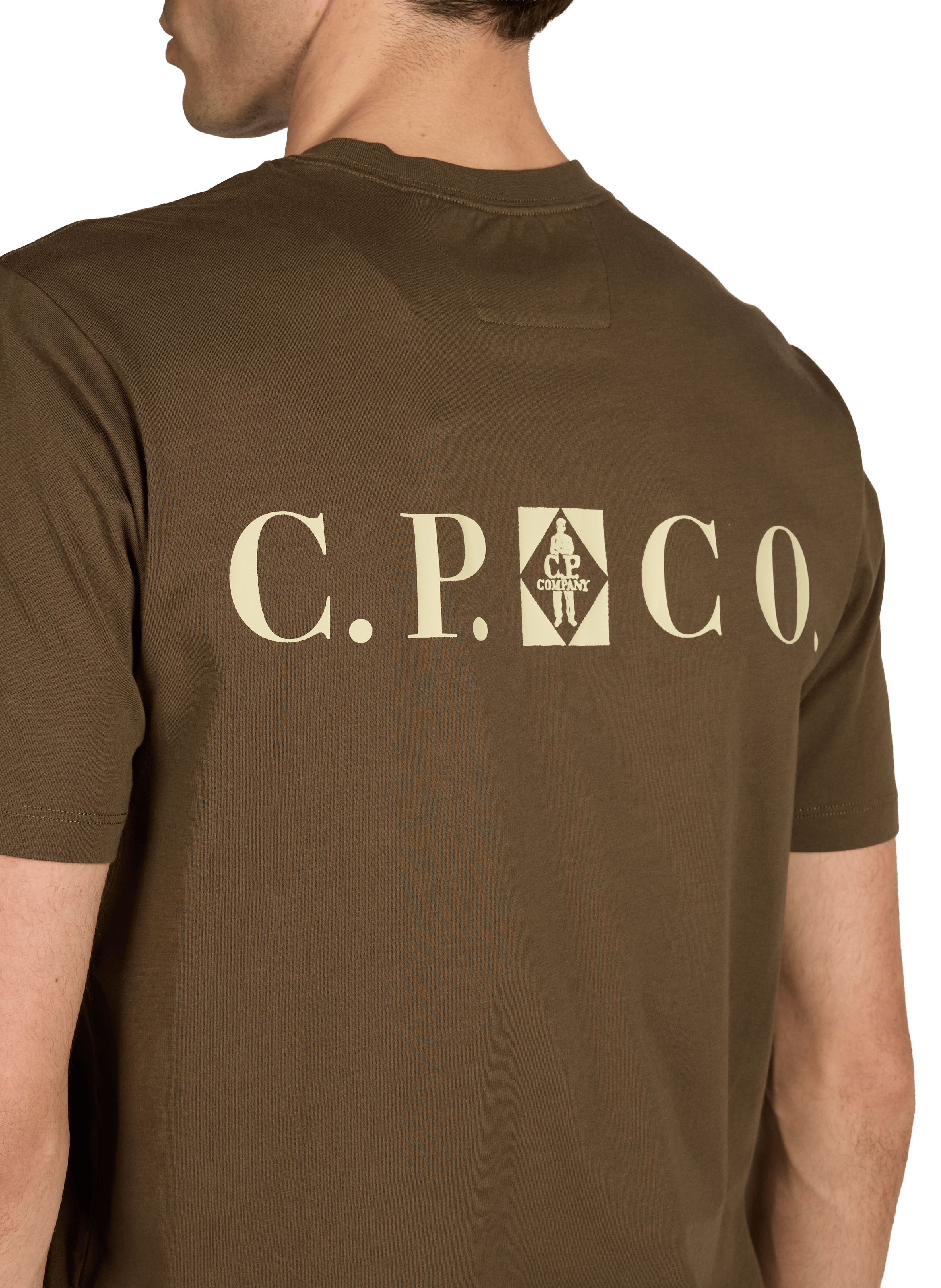 T-shirt à logo en coton CP COMPANY Kaki