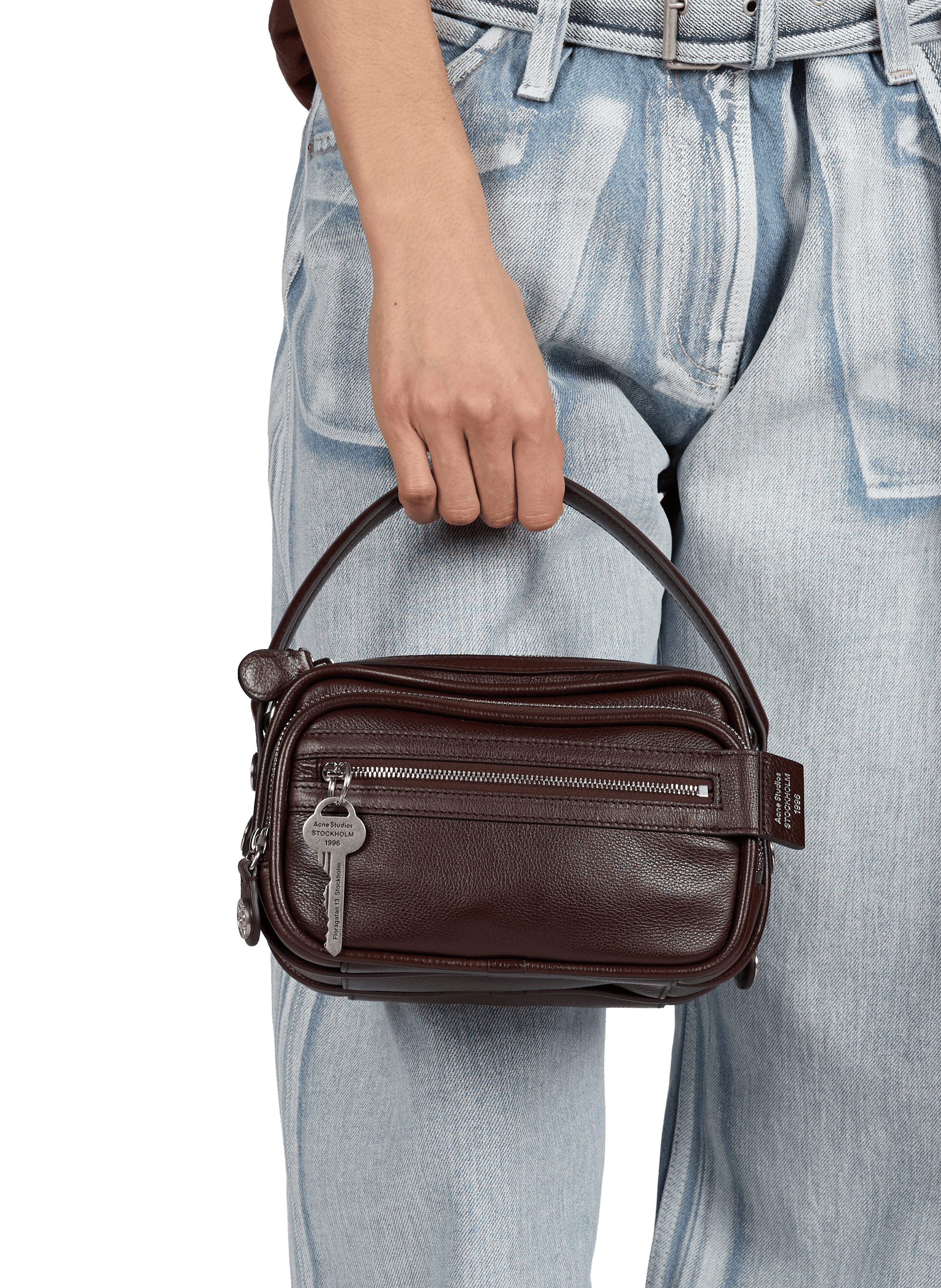 Sac à bandoulière en cuir mélangé ACNE STUDIOS Marron