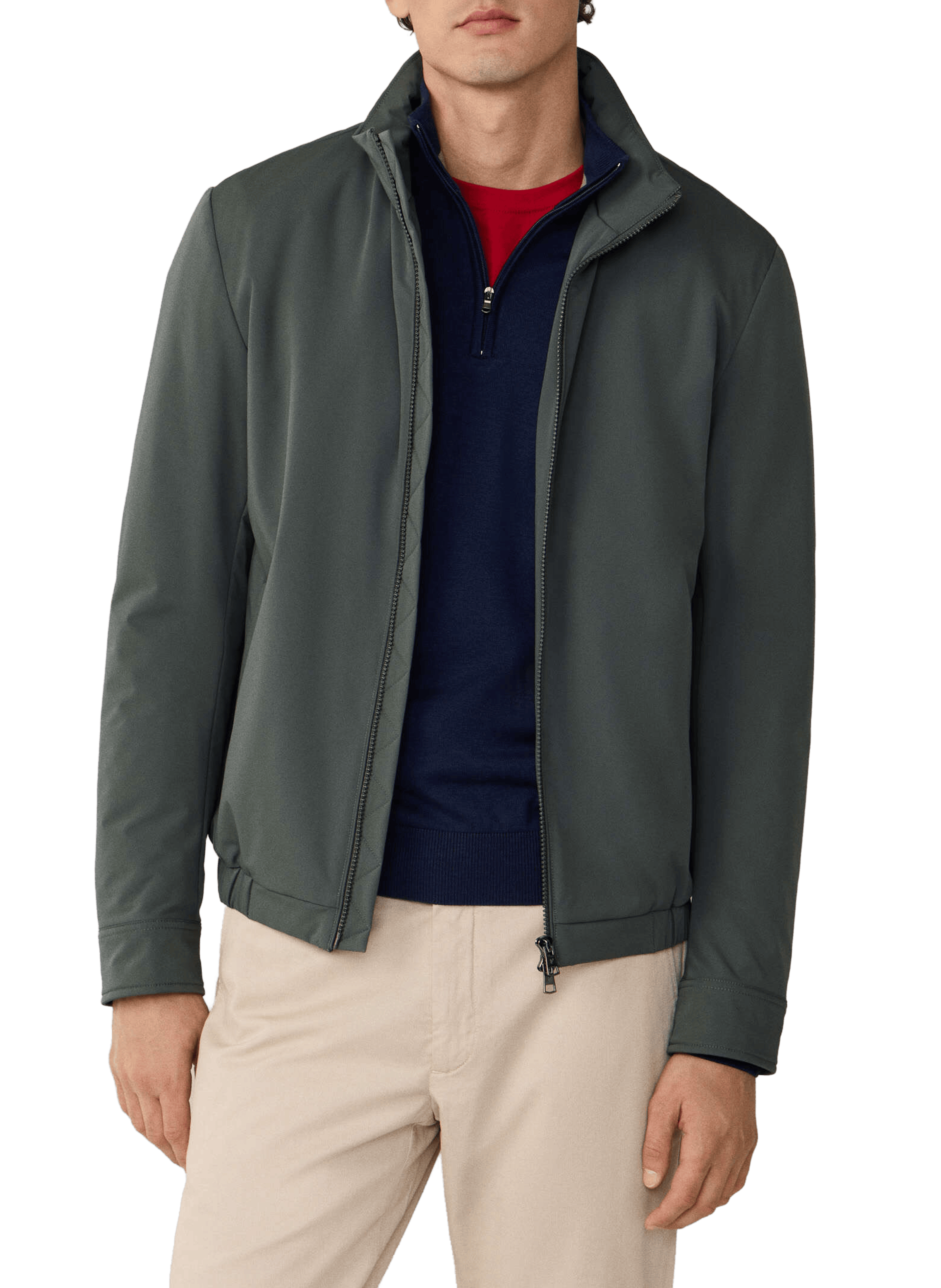 Blouson uni à col montant FACONNABLE Kaki