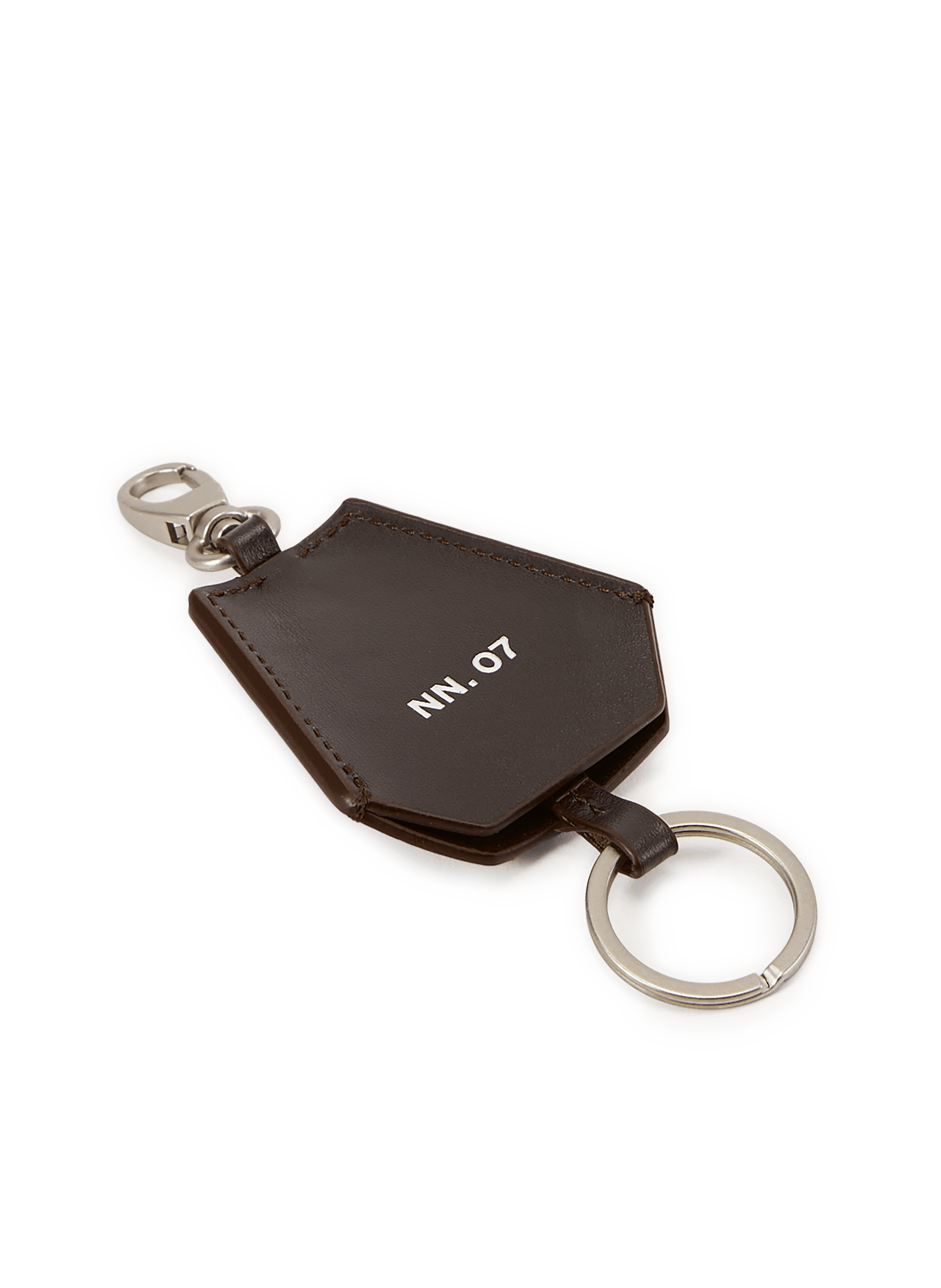 Leather carabiner keychain NN.07 Brown