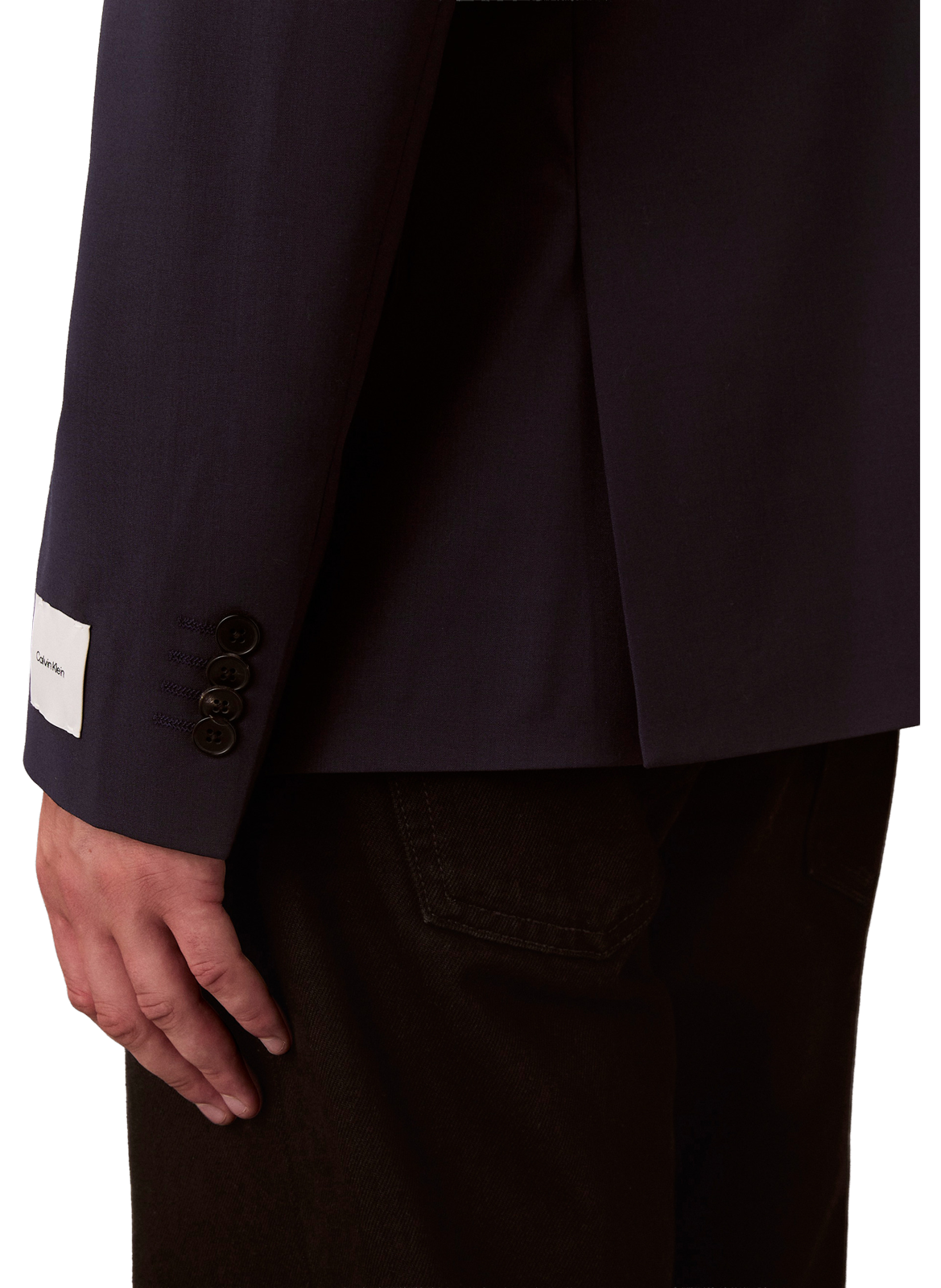 Veste tailleur droite unie en laine CALVIN KLEIN Bleu