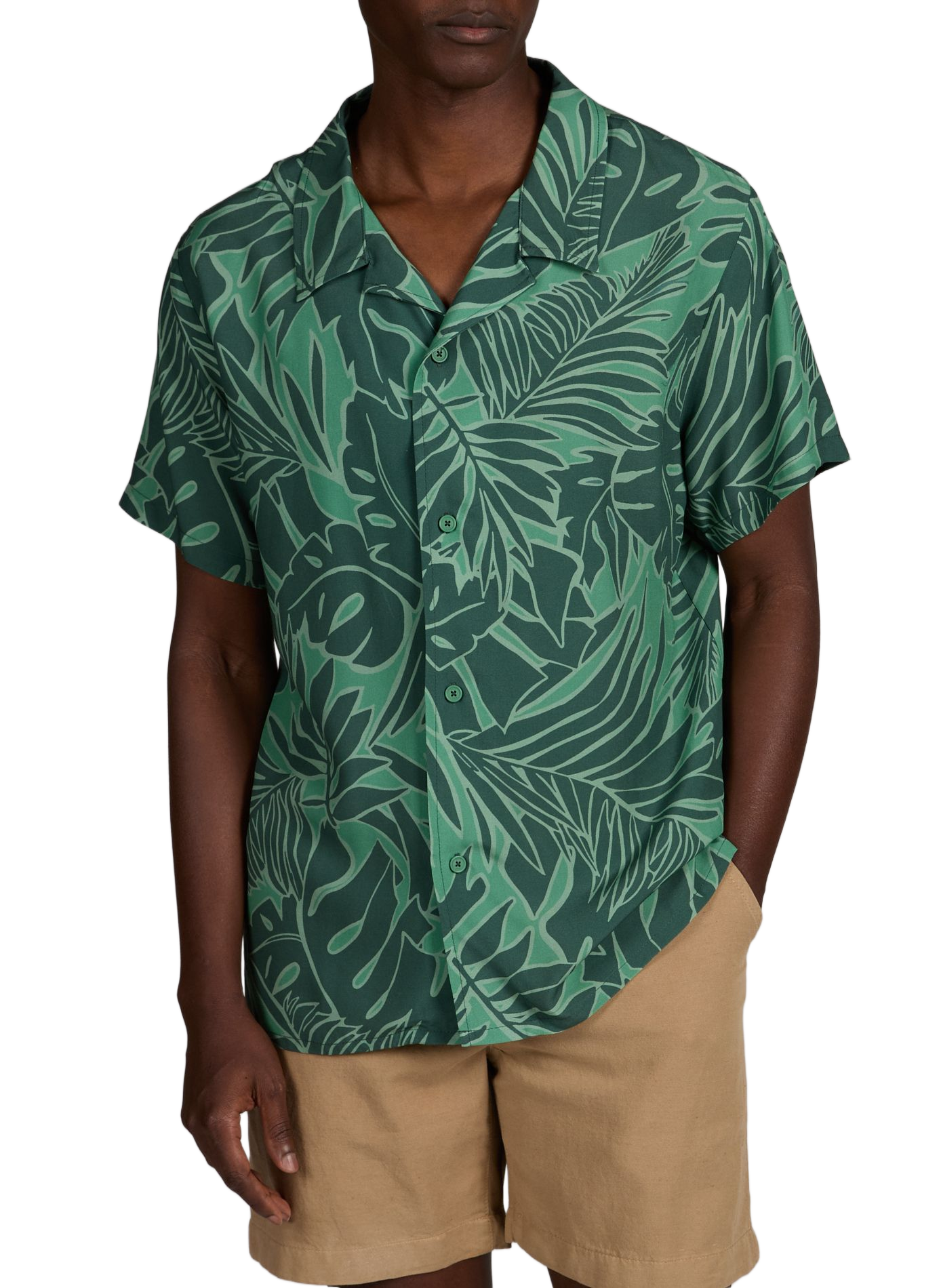 Straight short-sleeve floral shirt BOSS Green