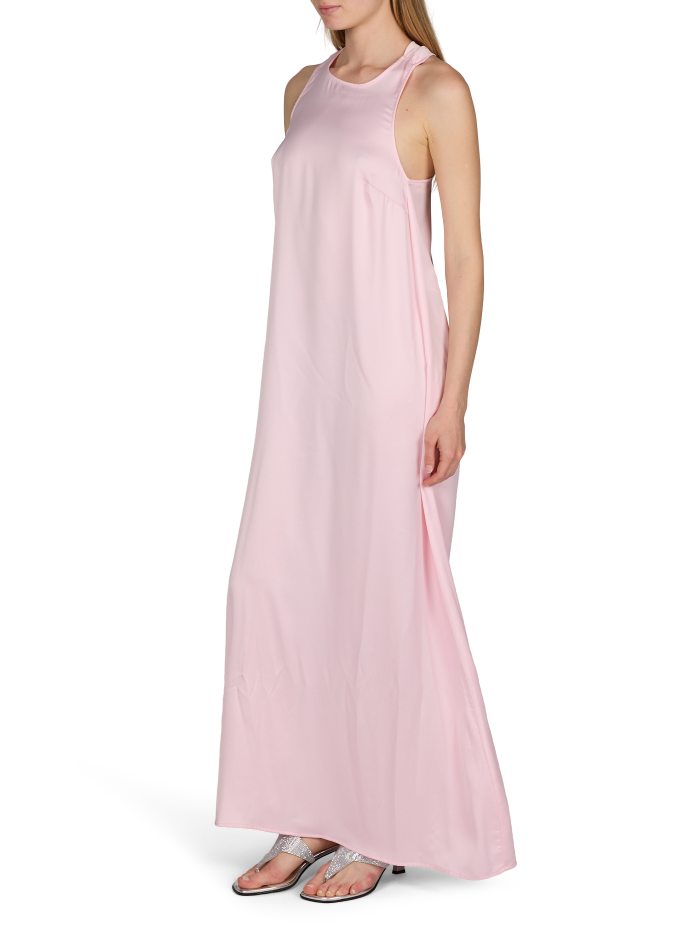 Robe longue sans manches satinée VILA Rose