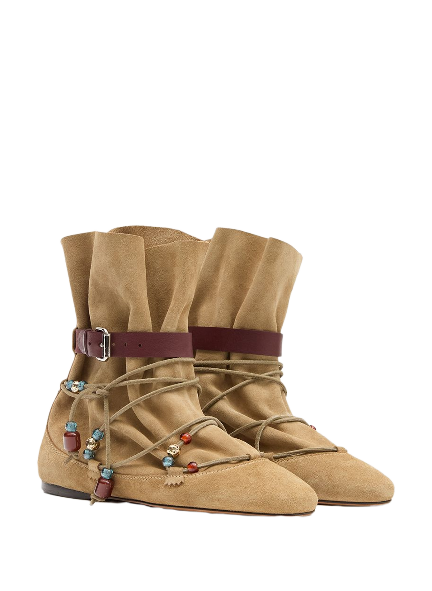 Draped suede calf boots ISABEL MARANT Brown