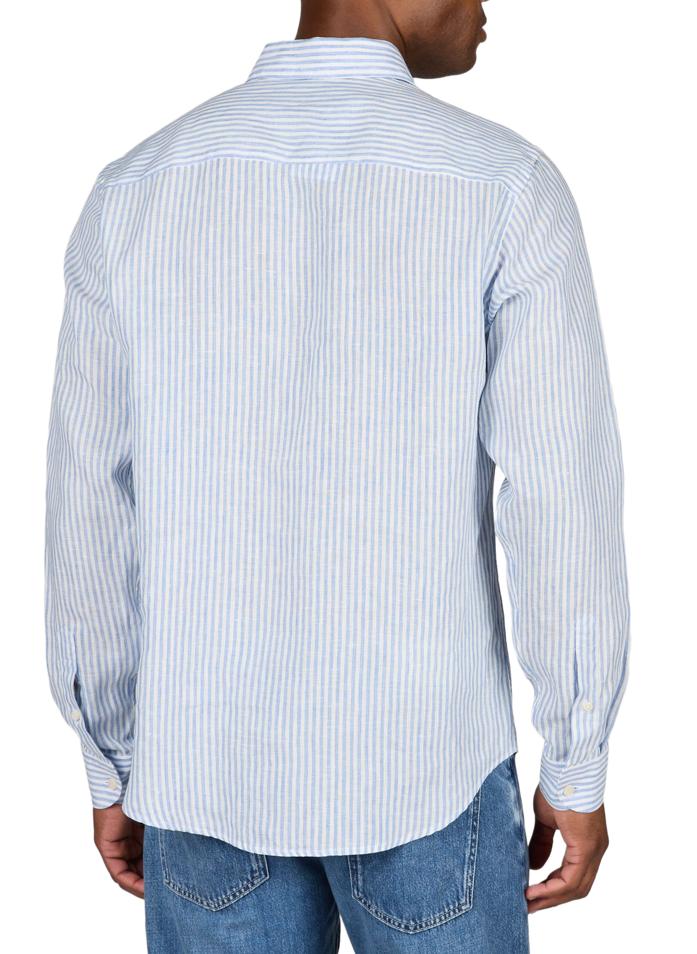Gestreept linnen overhemd ETON Blauw