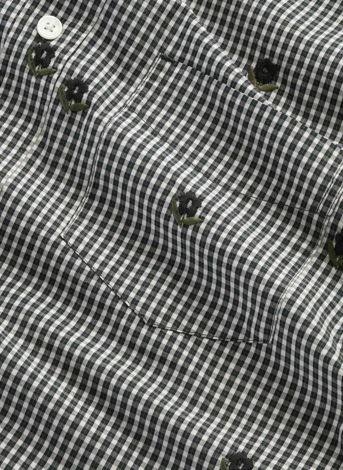 Weites bedrucktes Hemd mit bestickten Mustern NN.07 Blau