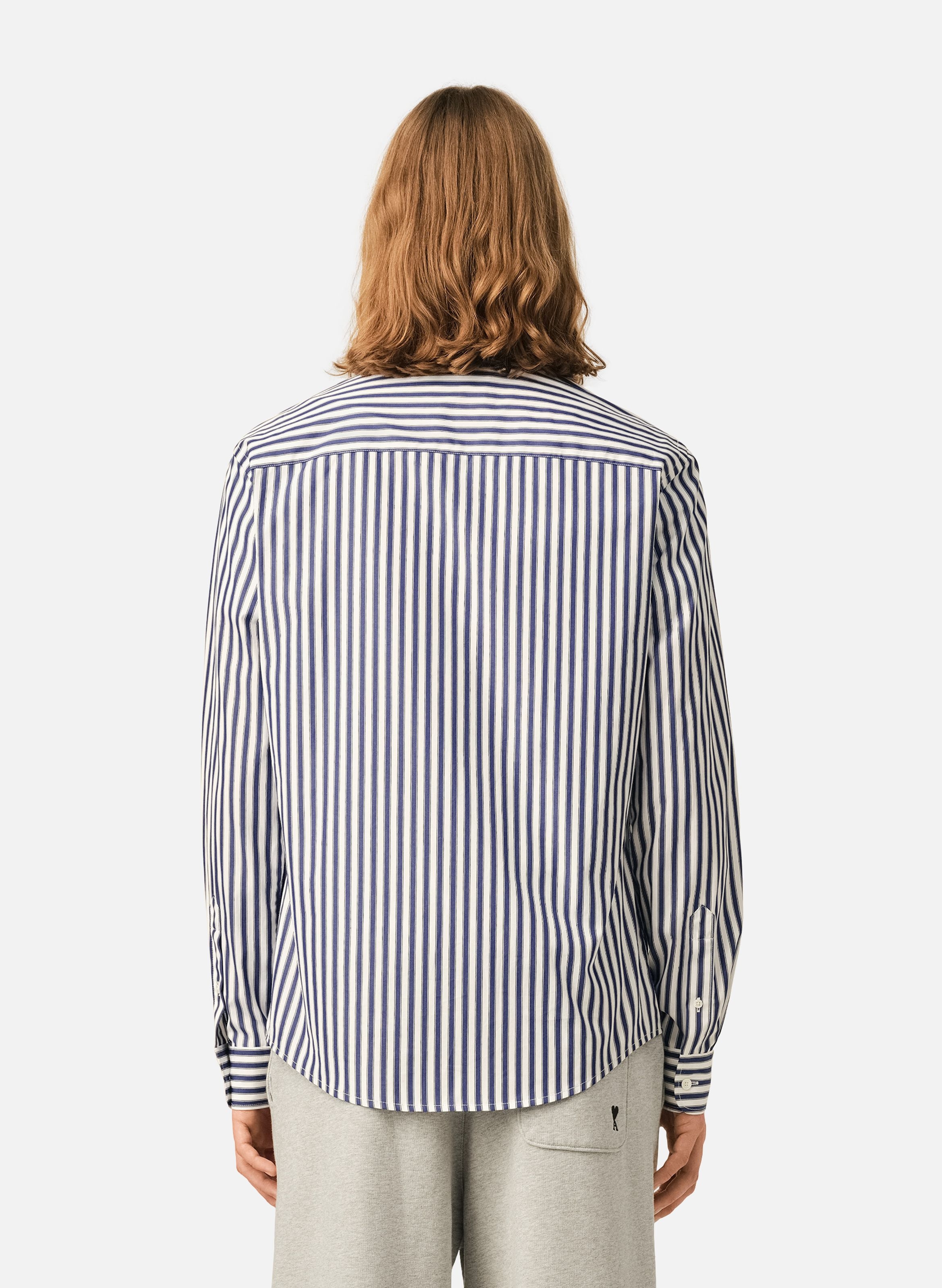 Chemise rayée unisexe en coton ami de coeur AMI PARIS Bleu