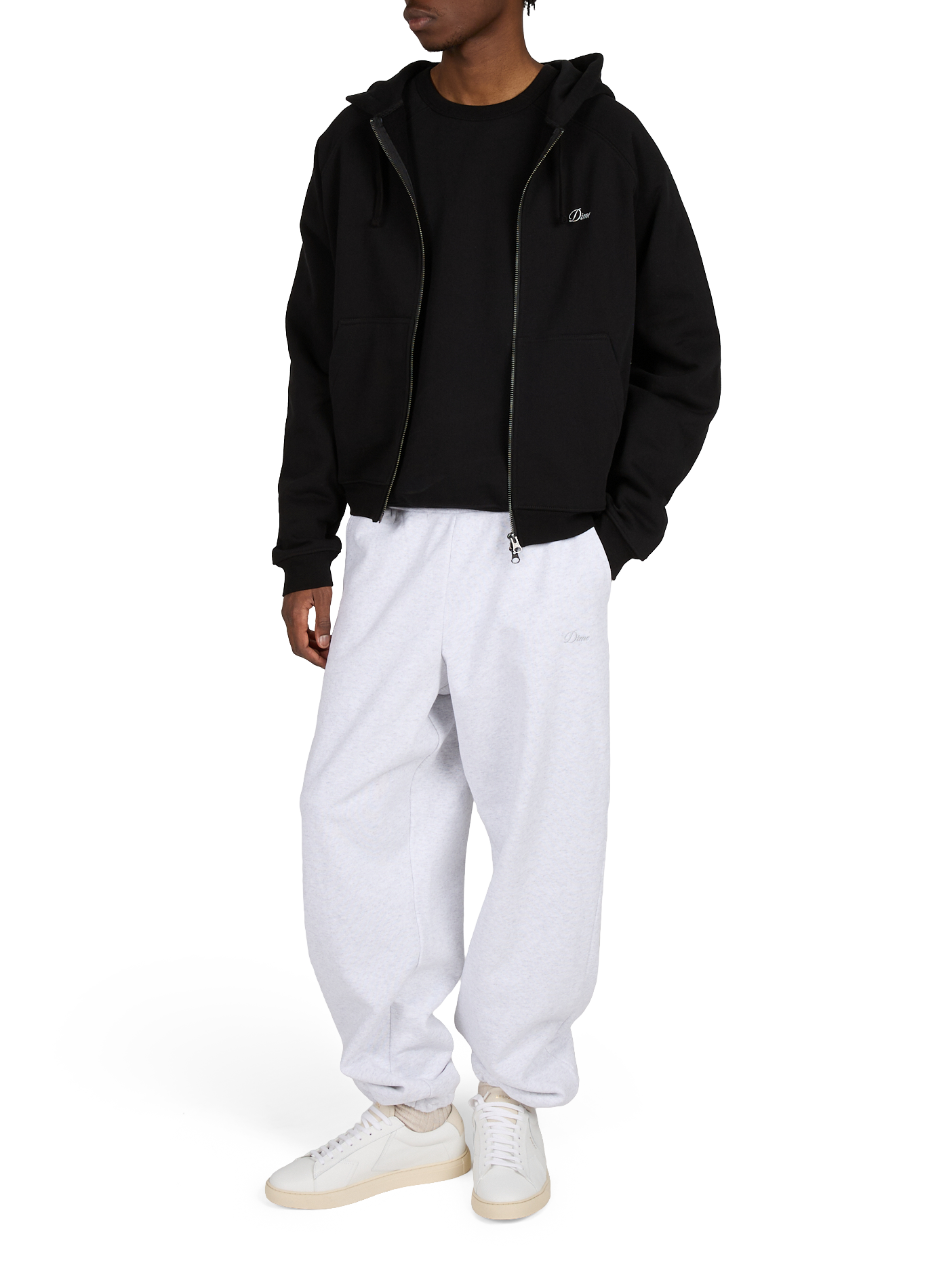 Zip-up cotton hoodie DIME Black