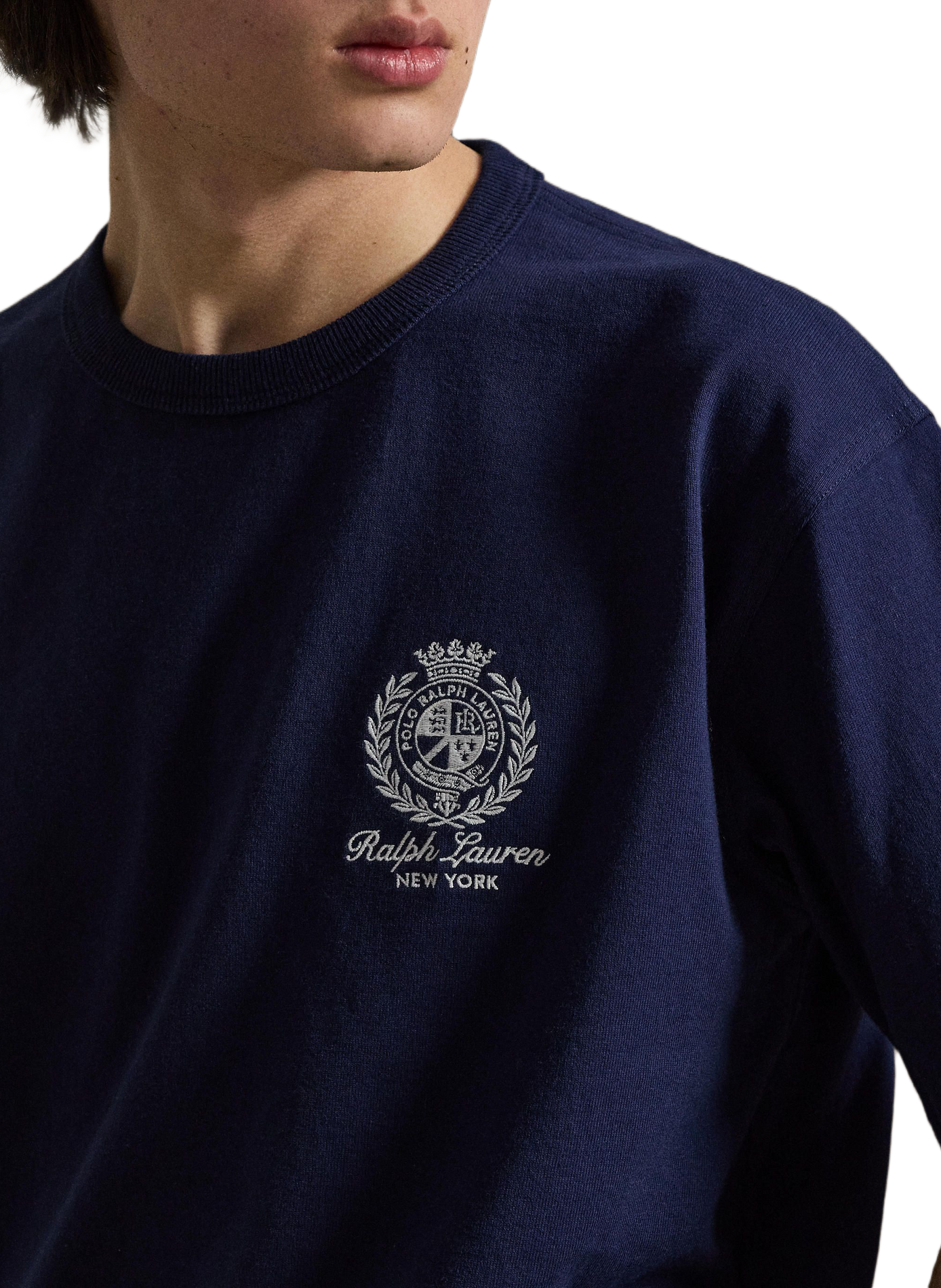 T-shirt droit à logo en coton POLO RALPH LAUREN Bleu