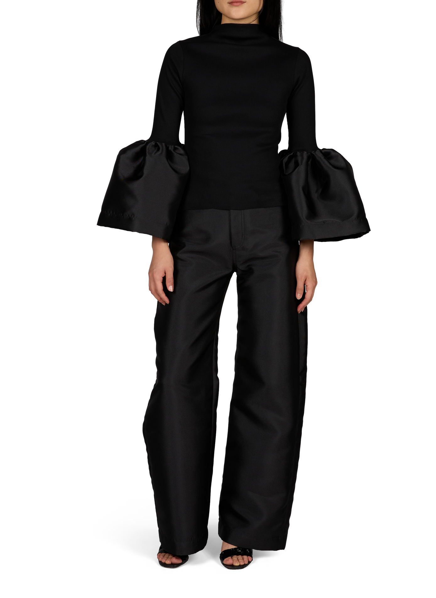 Pantalon satiné MARQUES ALMEIDA Noir