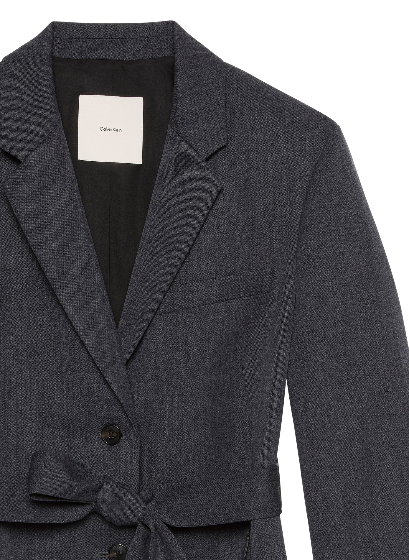 Belted wool blend blazer CALVIN KLEIN Grey