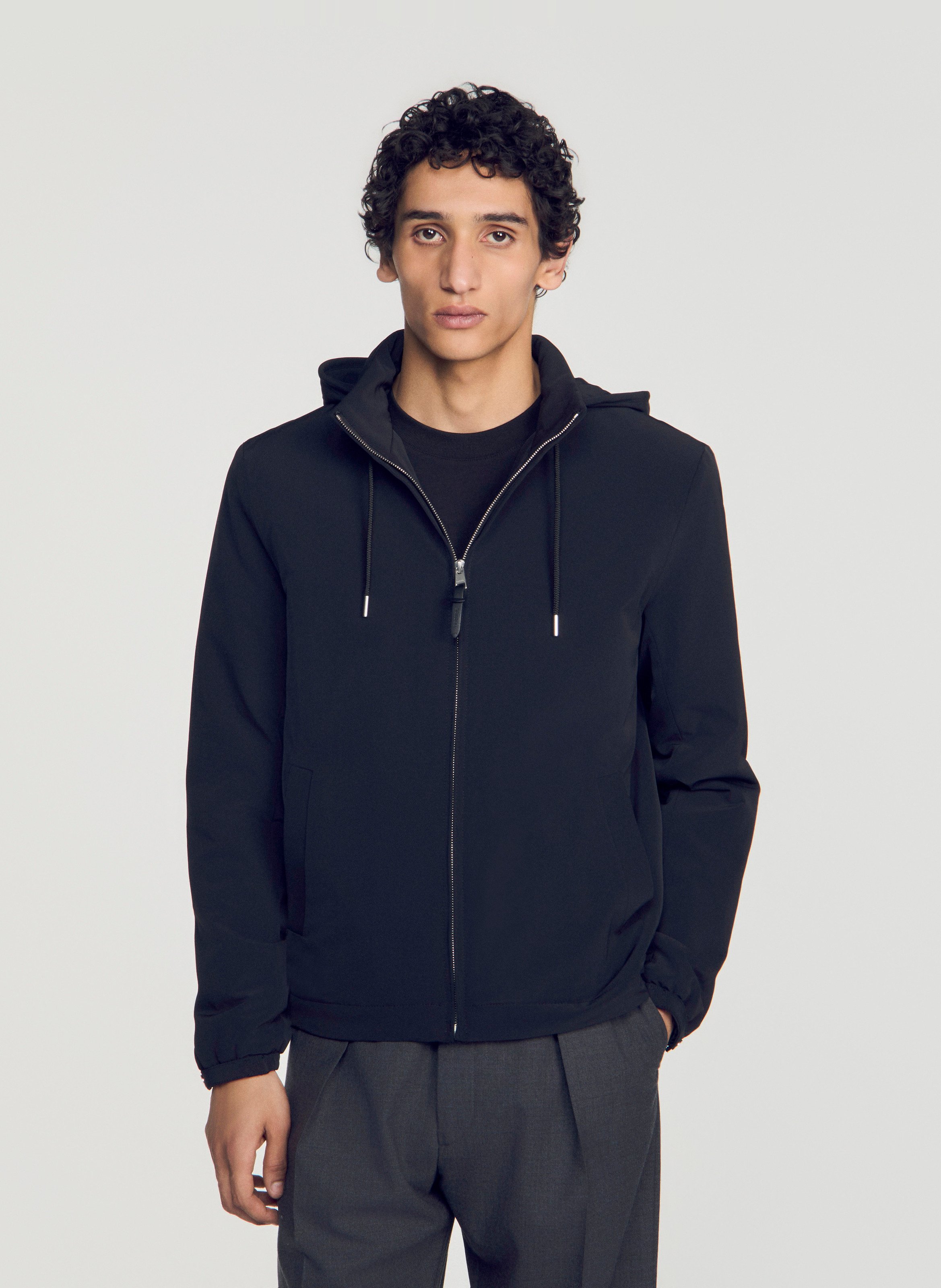 Sweat ajusté col montant  Noir
