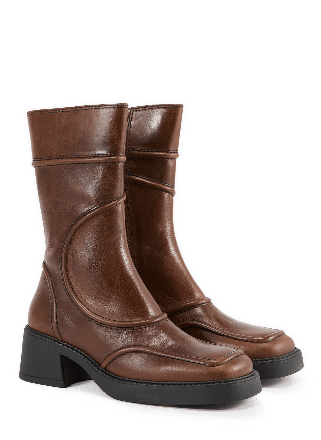 Malene leather ankle boots E8 BY MIISTA Brown