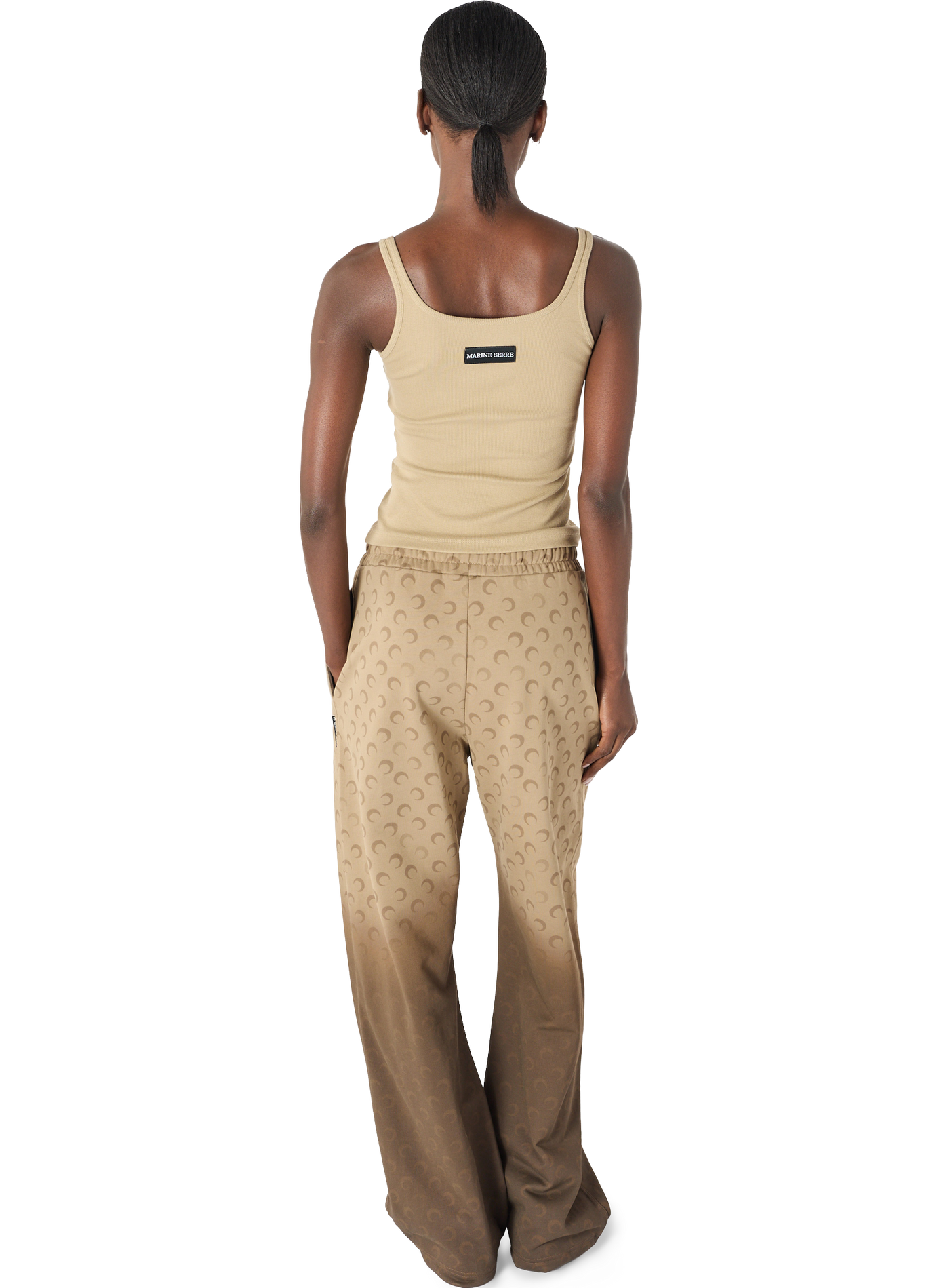 Pantalon de jogging moon délavé en coton biologique unisexe MARINE SERRE Beige