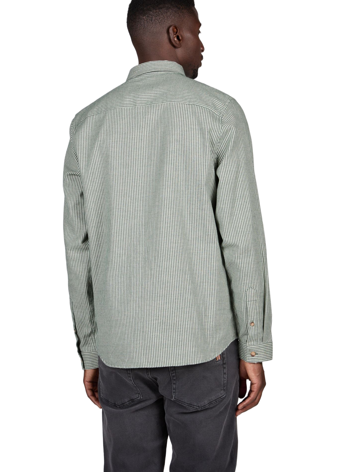 Long-sleeved striped cotton shirt FAGUO Green