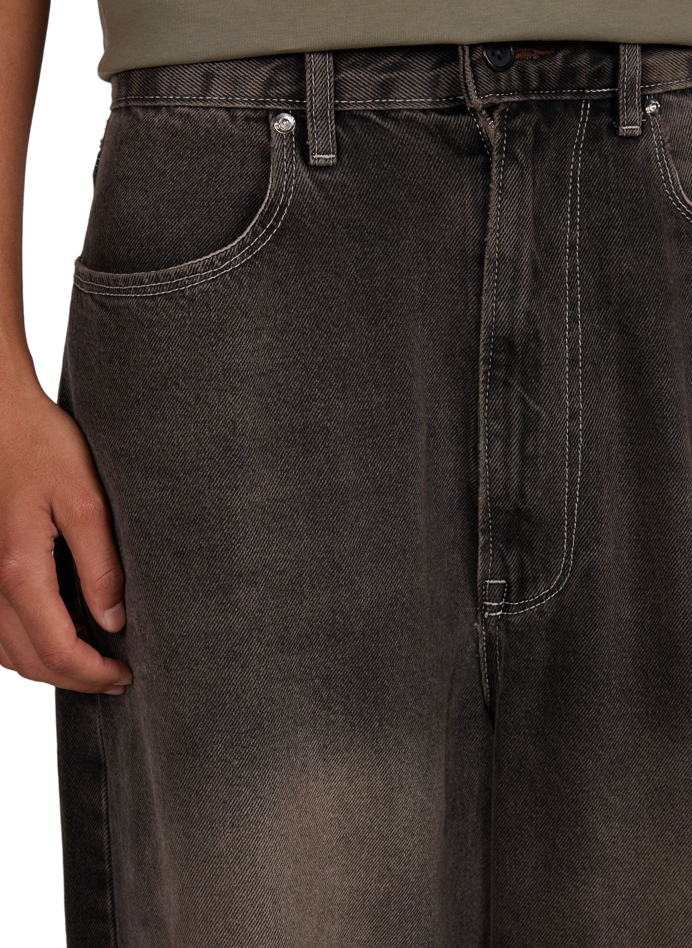 Pantalon droit en coton CAMIEL FORTGENS Gris