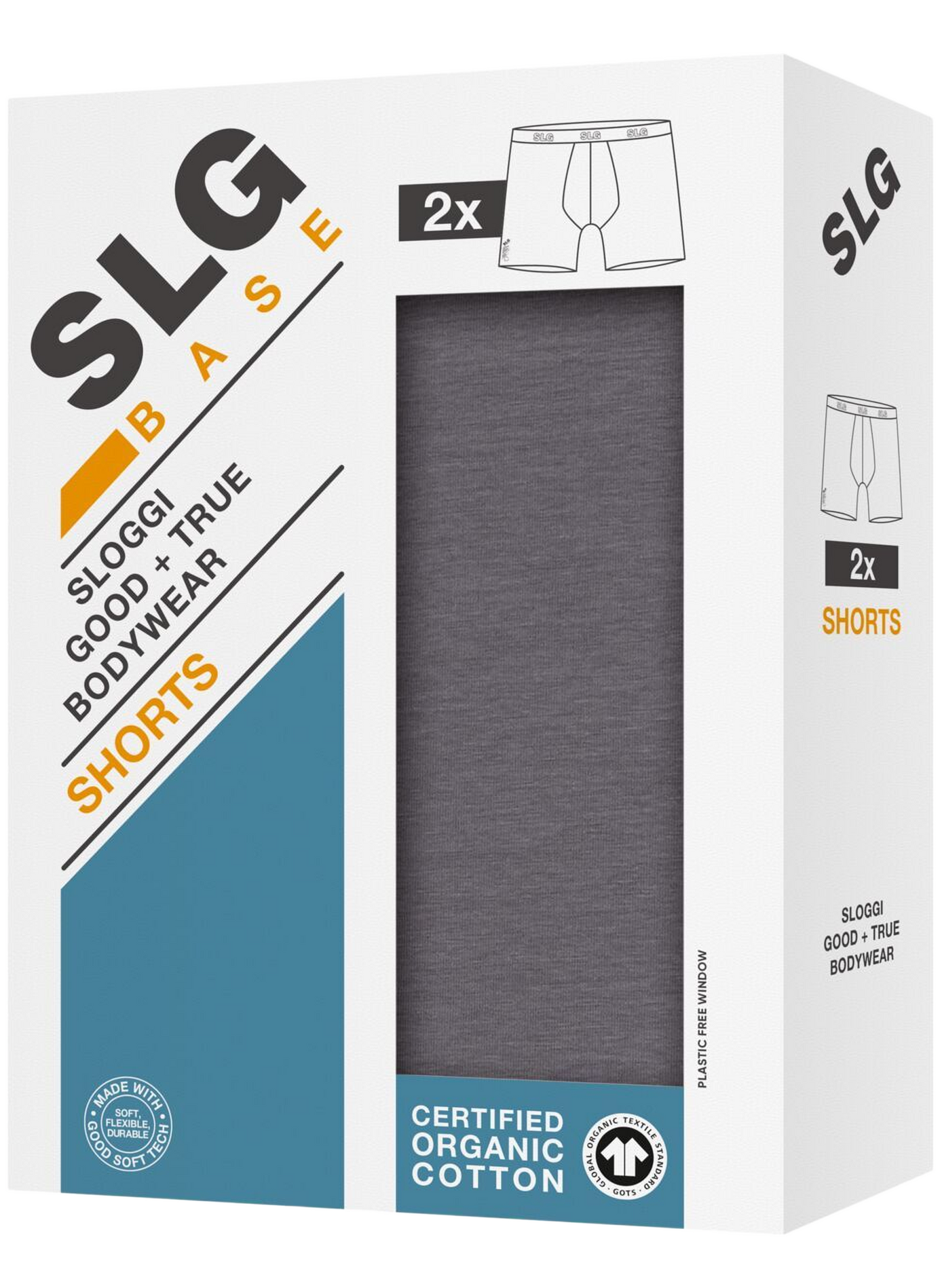 Set of two cotton-blend boxers SLOGGI Grey