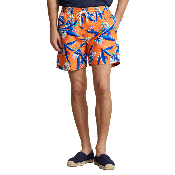 Polo Ralph Lauren Printed Swim Shorts In Orange