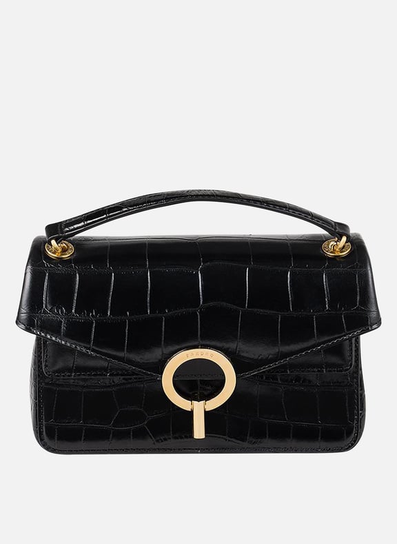 Sac bandoulière en cuir embossé facon Noir by SANDRO SANDRO Sac bandoulière en cuir embossé facon Noir