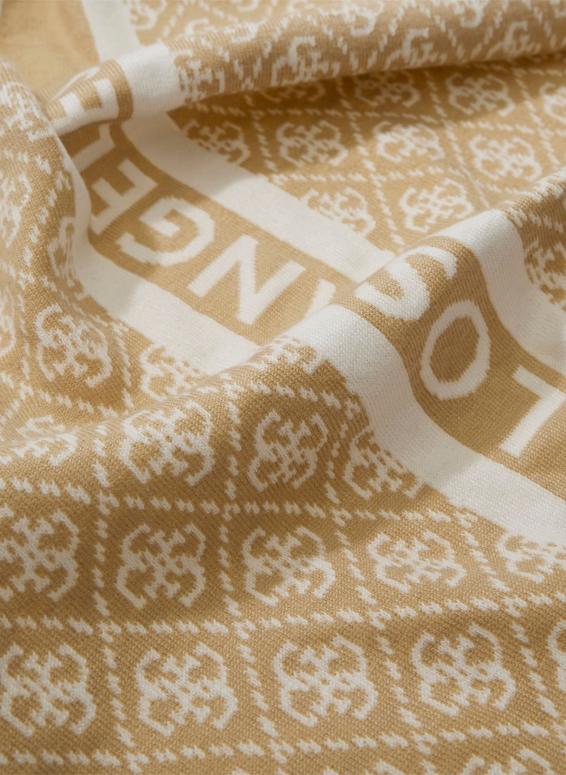 Logo Print Scarf GUESS Beige