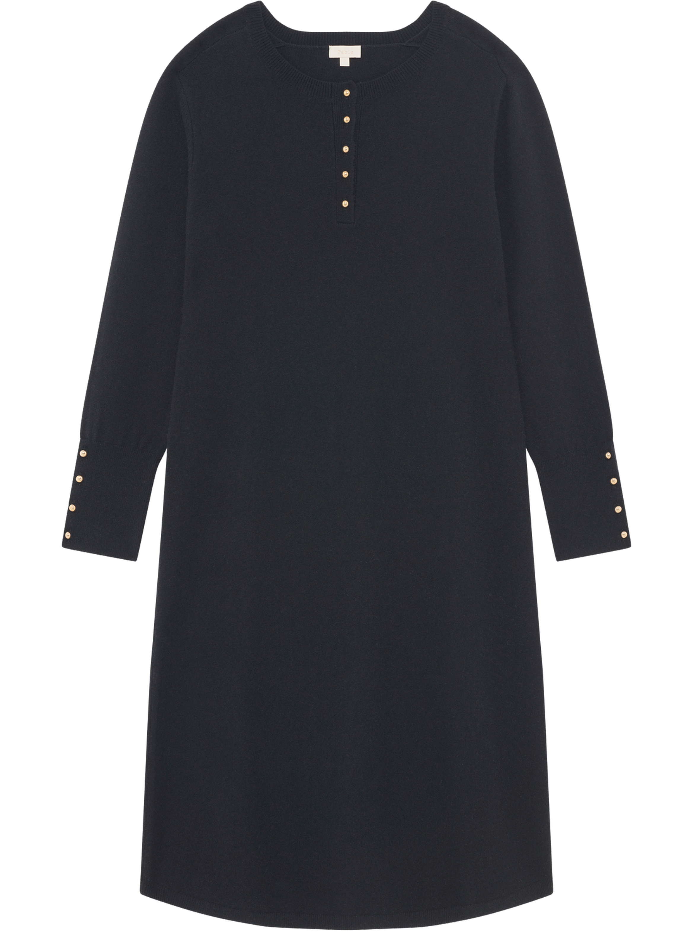 Robe noire en laine à boutons dorés - lovina PABLO Noir