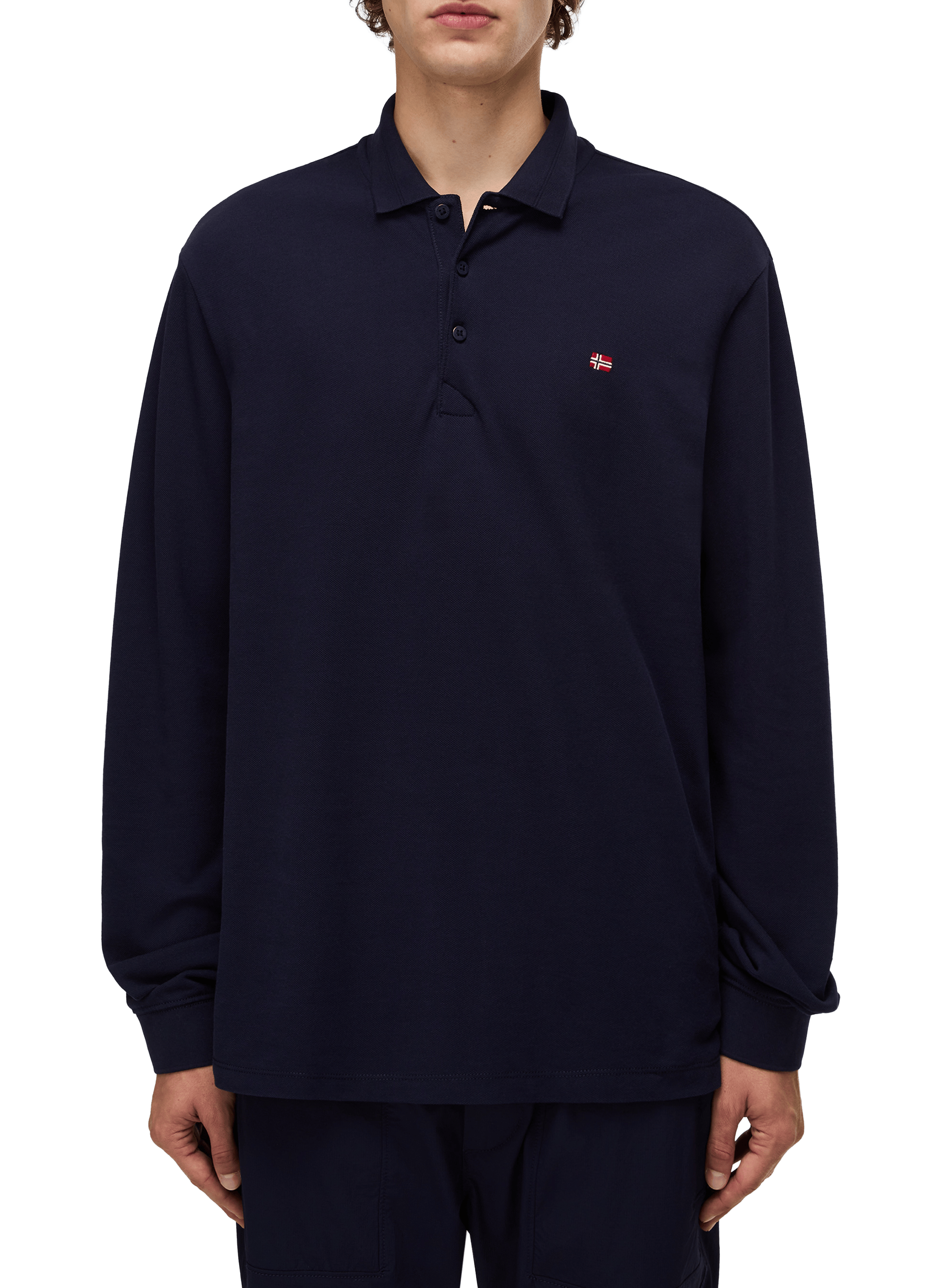 Long-sleeved cotton polo shirt NAPAPIJRI Blue