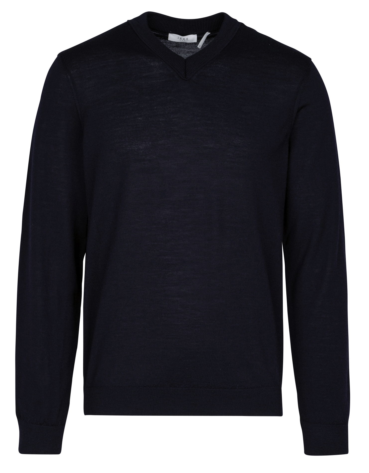 Pull col v en laine IKKS Bleu