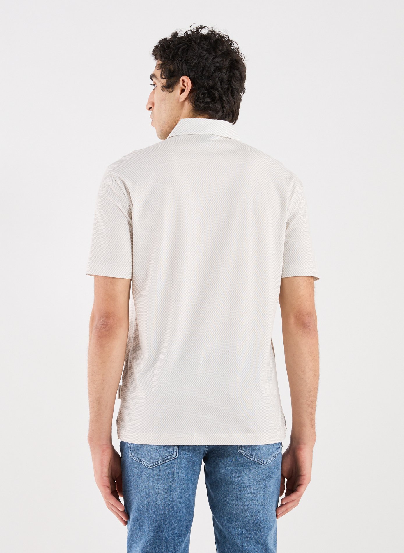 Patterned polo White