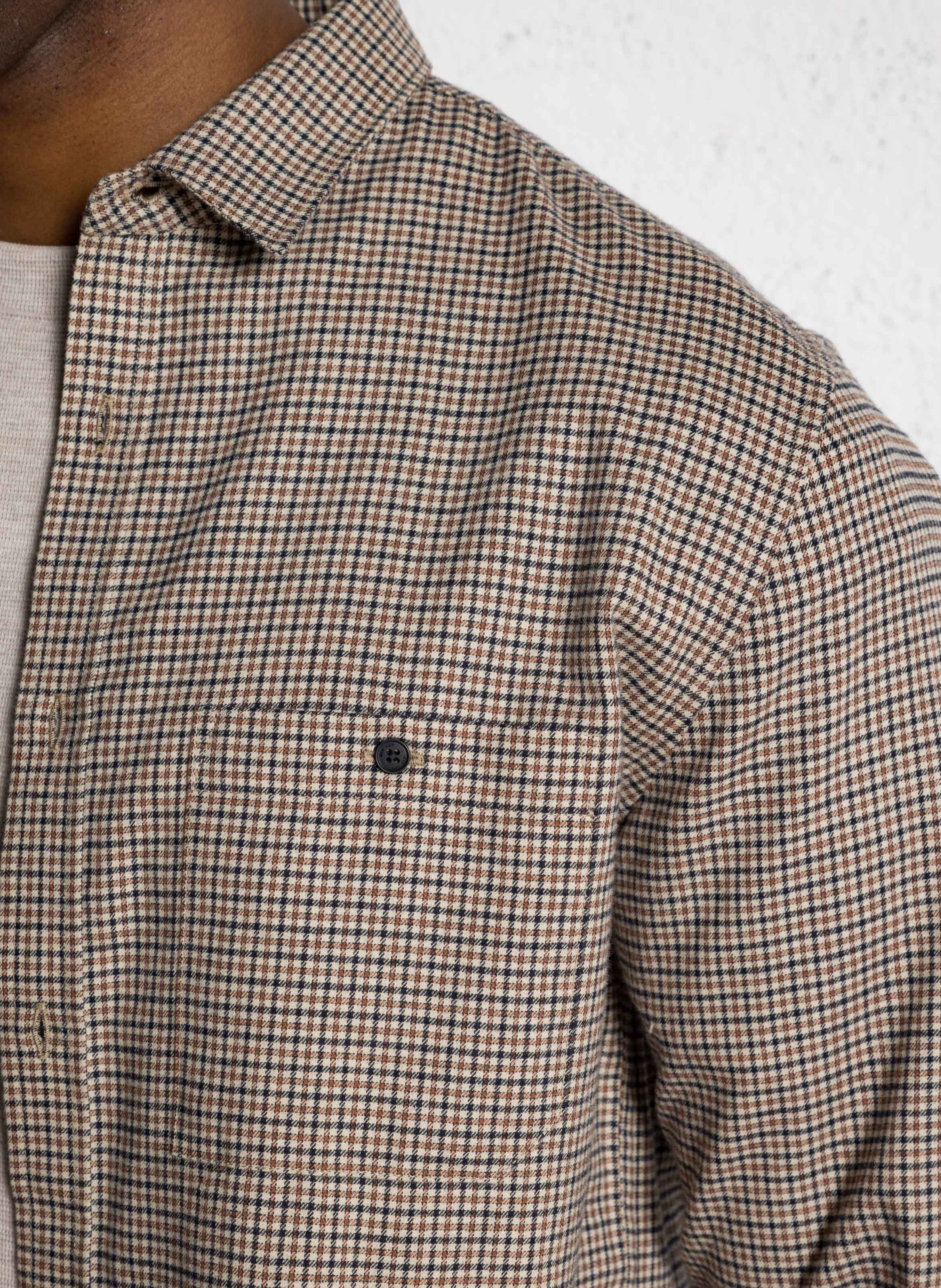 Chemise droite boutonnée à motifs IKKS Beige