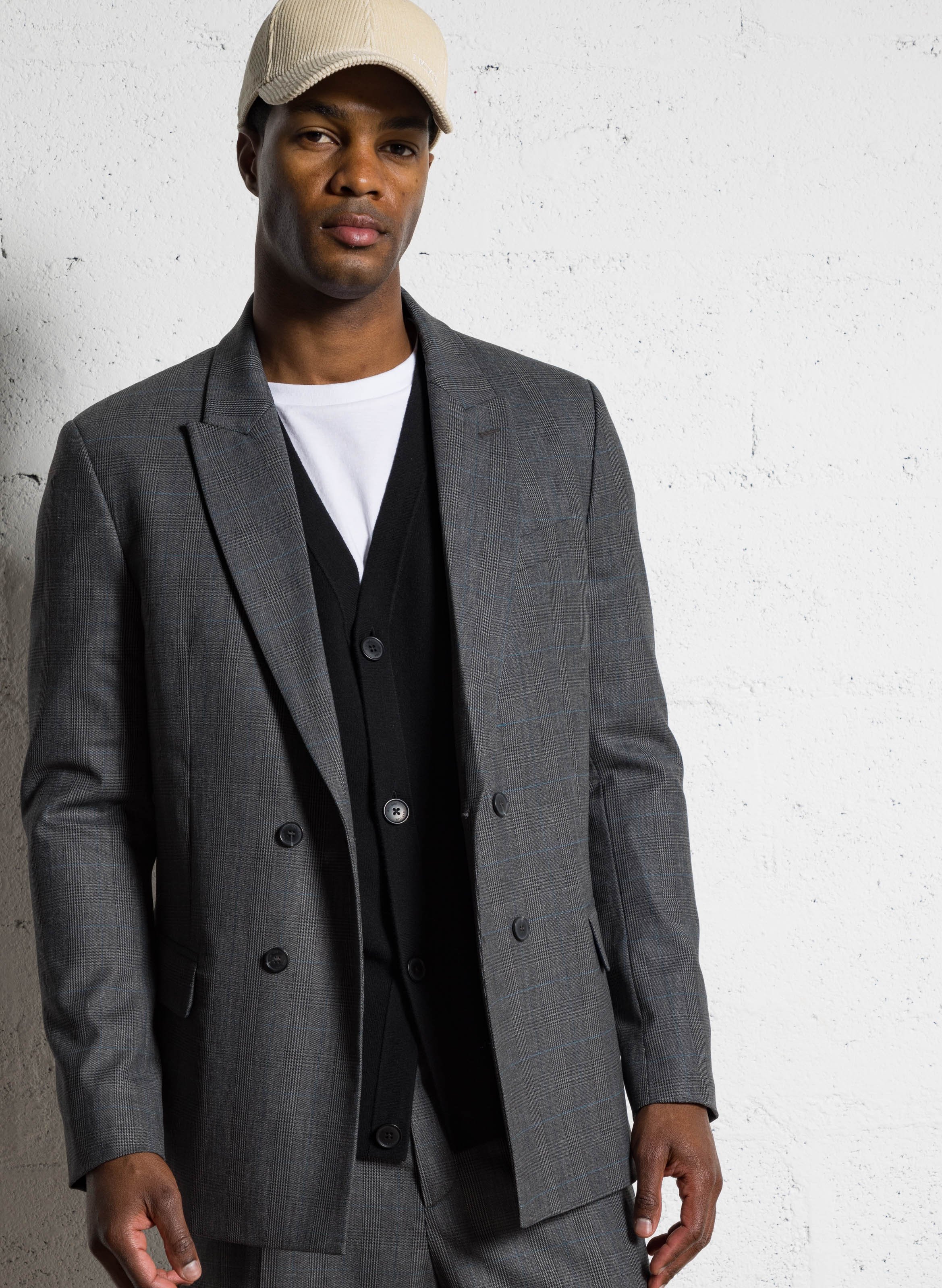 Veste de costume à carreaux IKKS Gris