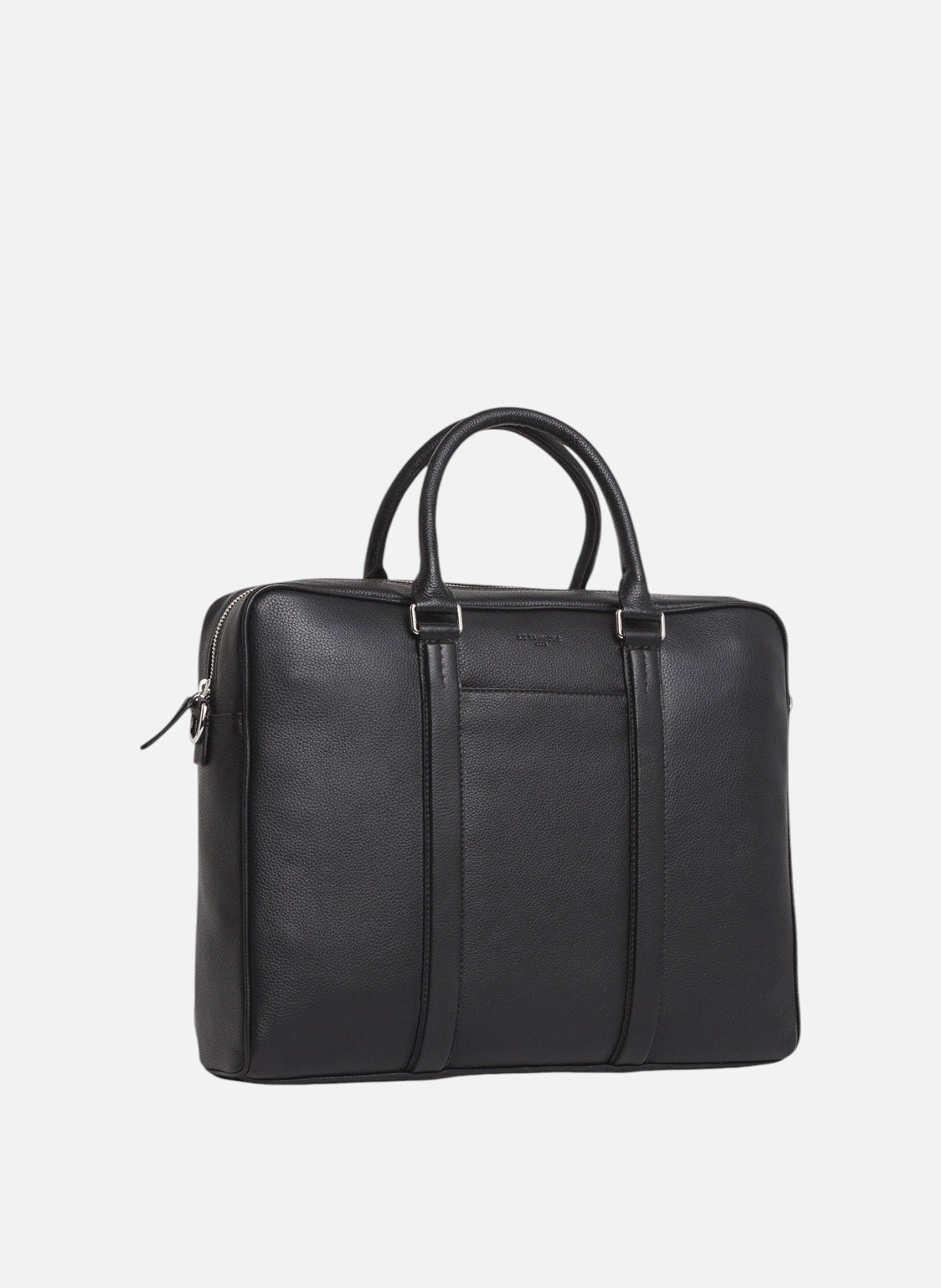 Porte documents 17" charles en cuir grainé moyen modèle LE TANNEUR Noir