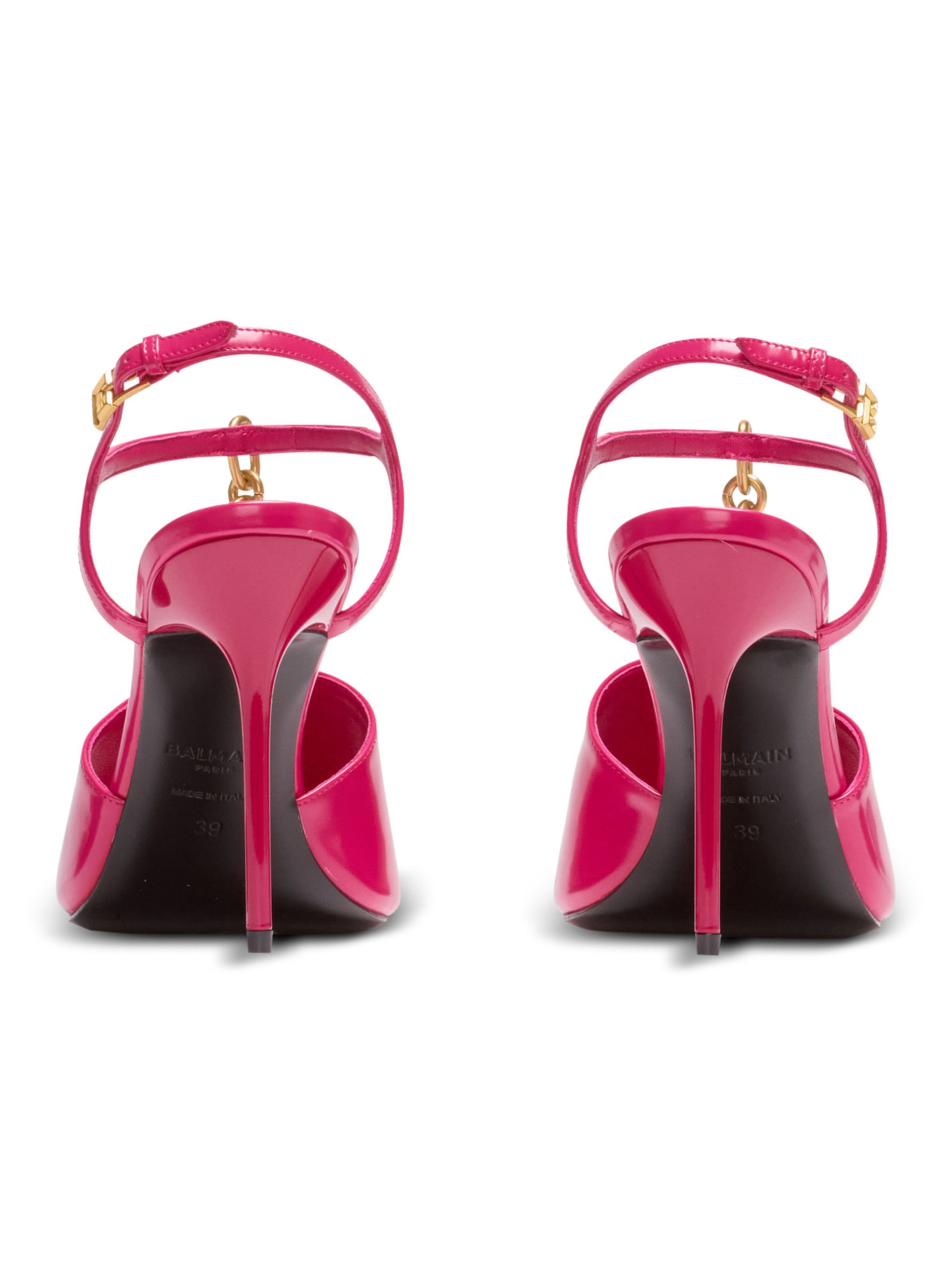 Sandales sync en cuir d’agneau brillant BALMAIN Rose