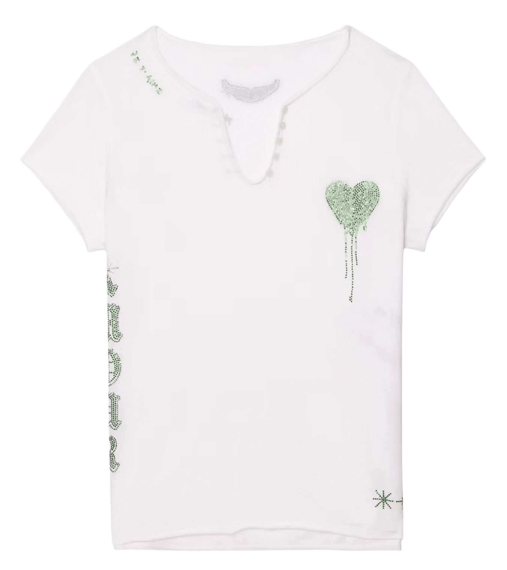 Tee-shirt col tunisien en coton tunisien Blanc